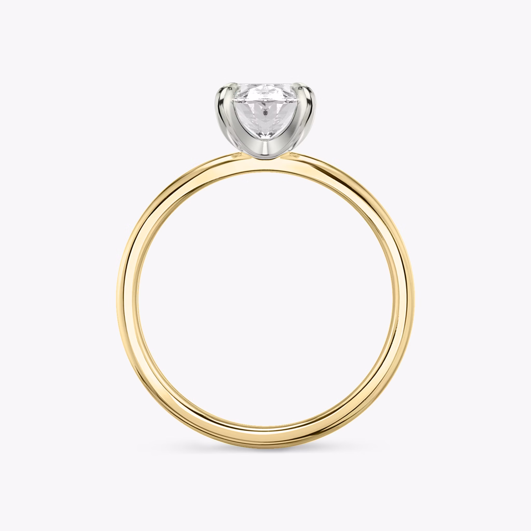 The Classic | Oval | 18k | Yellow Gold and Platinum | bandAccent: Plain | bandWidth: standard | diamondOrientation: vertical | caratWeight: other