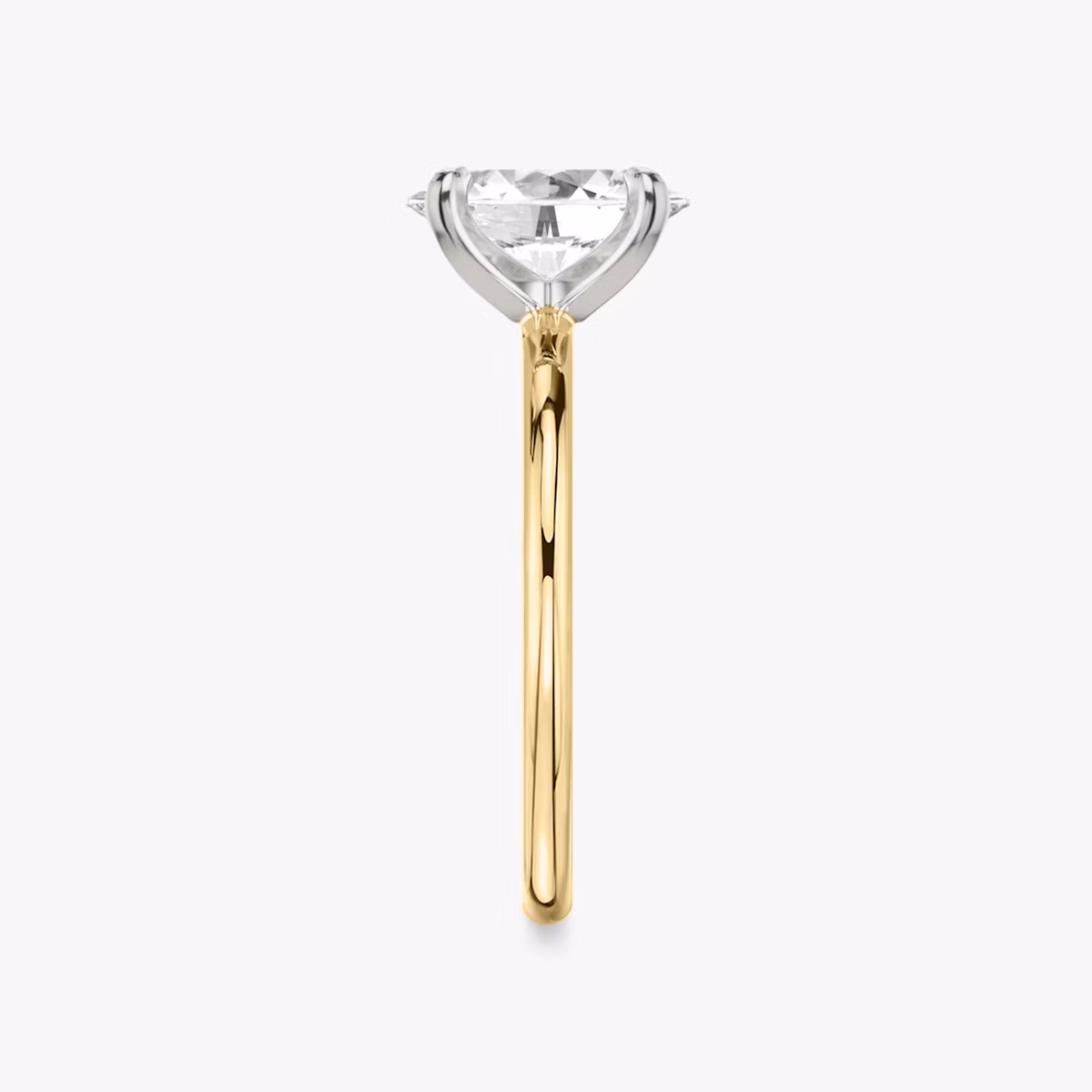 The Classic | Oval | 18k | Yellow Gold and Platinum | bandAccent: Plain | bandWidth: standard | diamondOrientation: vertical | caratWeight: other