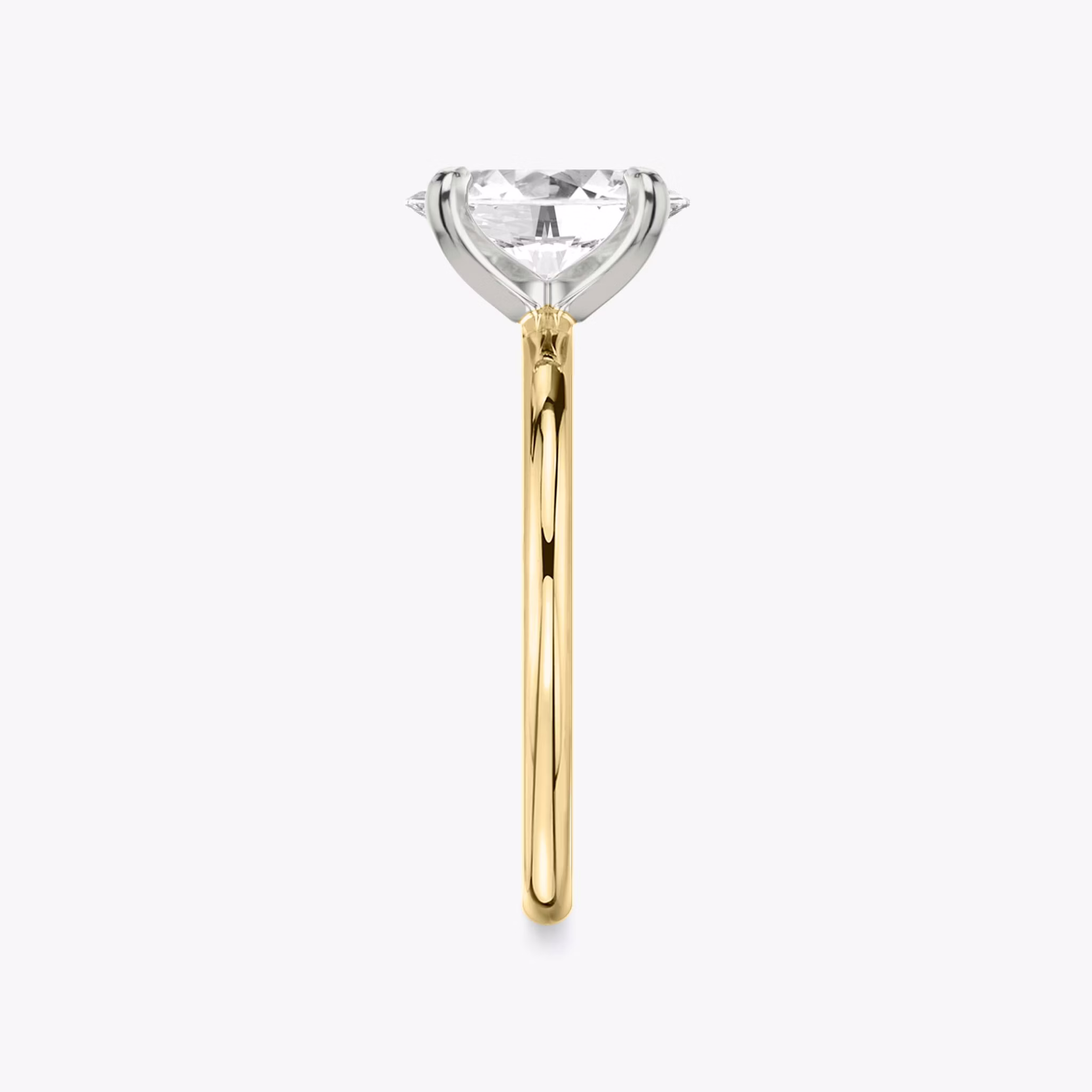 The Classic | Oval | 18k | Yellow Gold and Platinum | bandAccent: Plain | bandWidth: standard | diamondOrientation: vertical | caratWeight: other