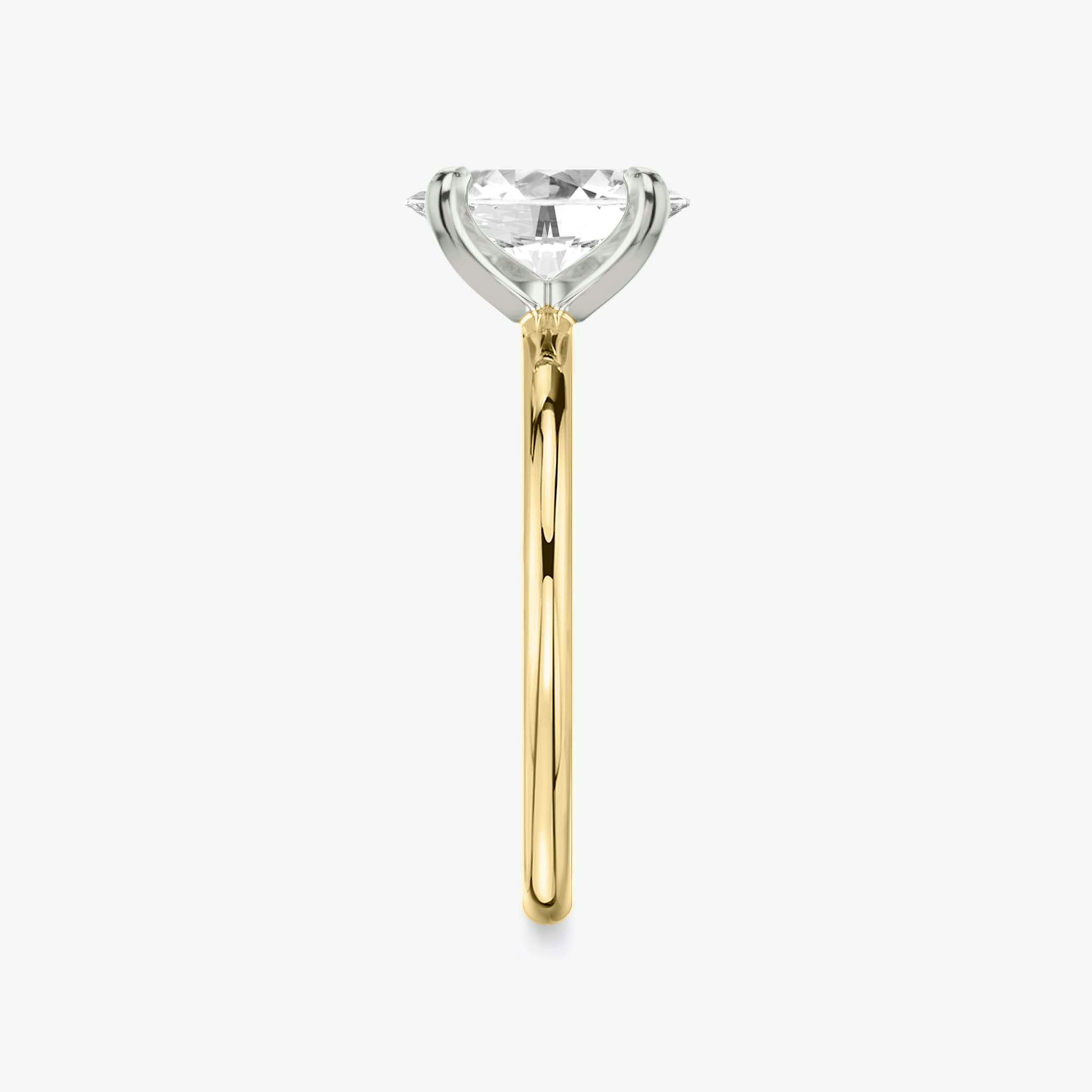 The Classic | Oval | 18k | Yellow Gold and Platinum | bandAccent: Plain | bandWidth: standard | diamondOrientation: vertical | caratWeight: other