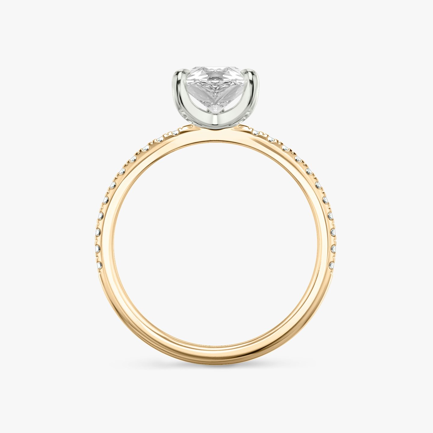 The Classic | Pear | 14k | Rose Gold and Platinum | bandAccent: Pavé | bandWidth: standard | diamondOrientation: vertical | caratWeight: other