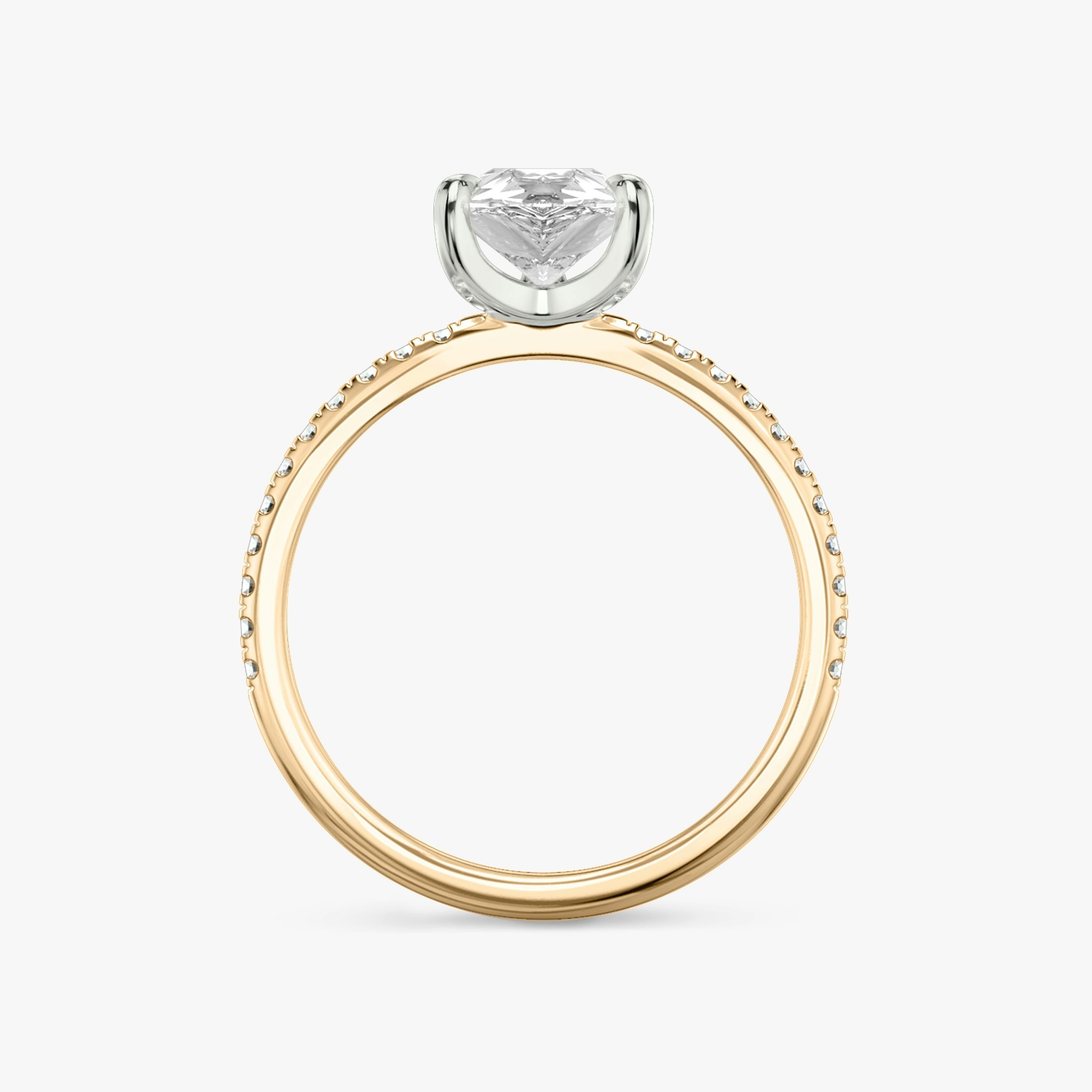 The Classic | Pear | 14k | Rose Gold and Platinum | bandAccent: Pavé | bandWidth: standard | diamondOrientation: vertical | caratWeight: other