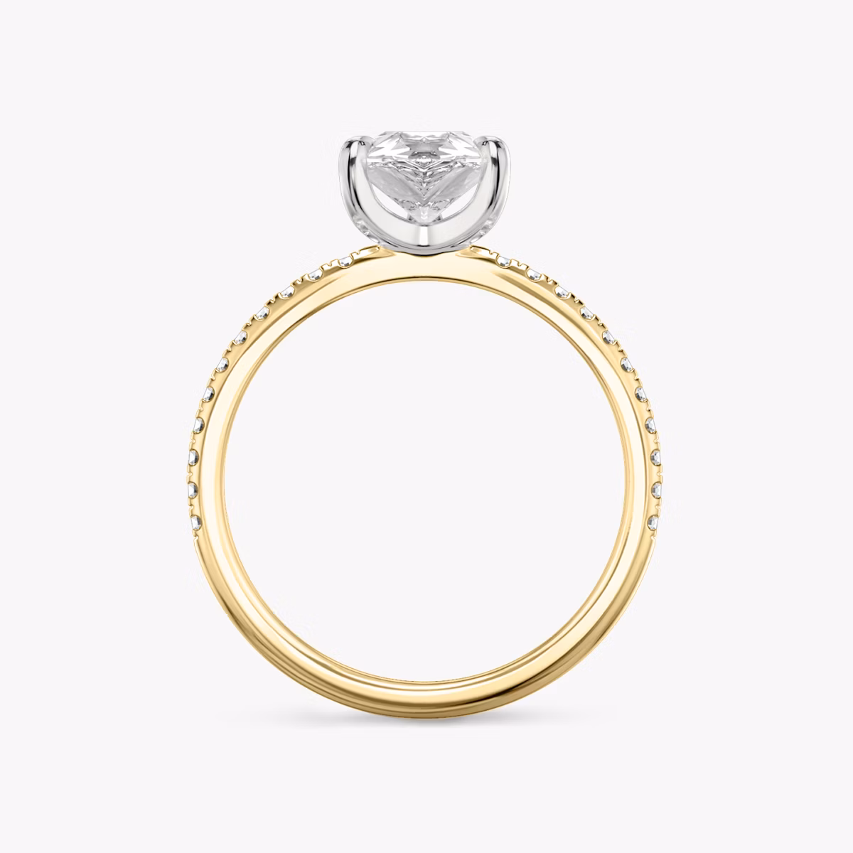 The Classic | Pear | 18k | Yellow Gold and Platinum | bandAccent: Pavé | bandWidth: standard | diamondOrientation: vertical | caratWeight: other