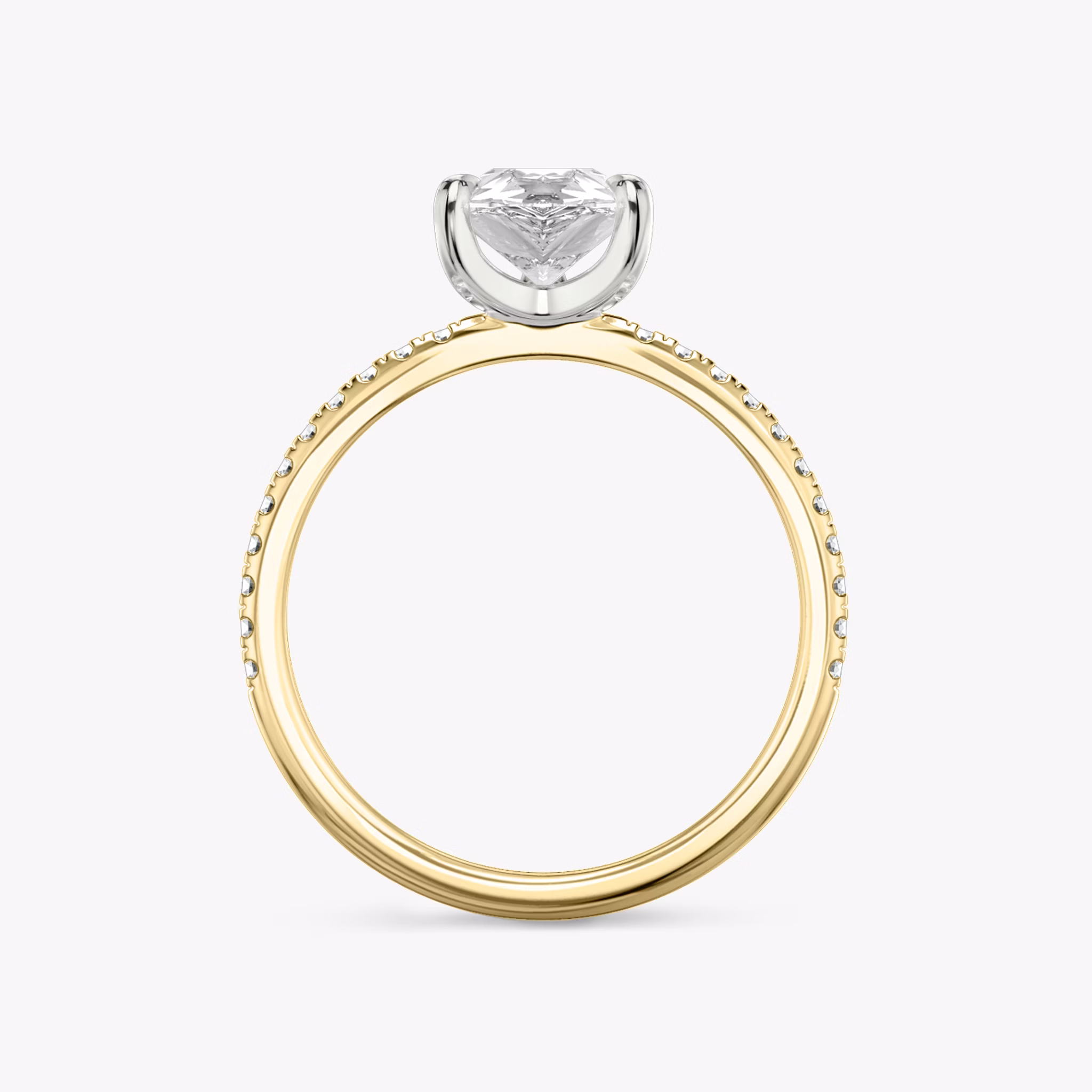 The Classic | Pear | 18k | Yellow Gold and Platinum | bandAccent: Pavé | bandWidth: standard | diamondOrientation: vertical | caratWeight: other