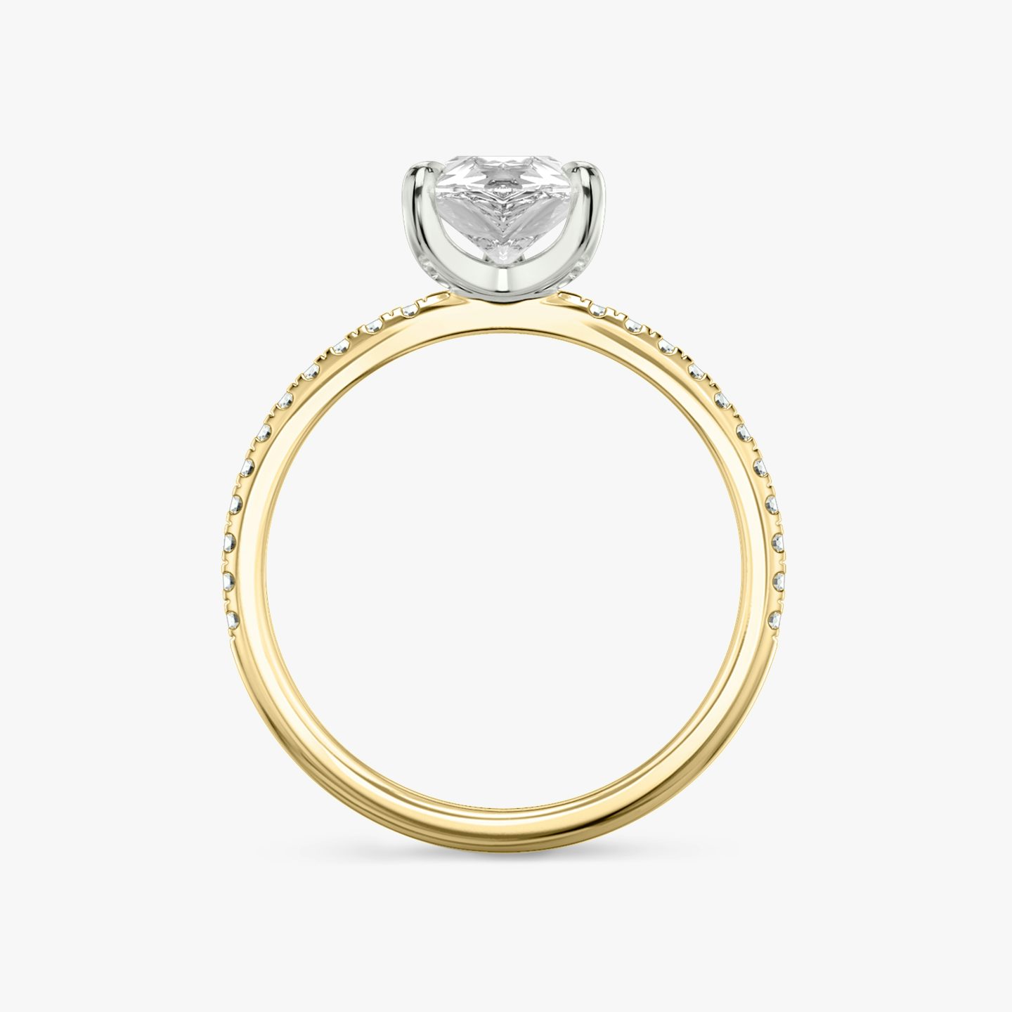 The Classic | Pear | 18k | Yellow Gold and Platinum | bandAccent: Pavé | bandWidth: standard | diamondOrientation: vertical | caratWeight: other