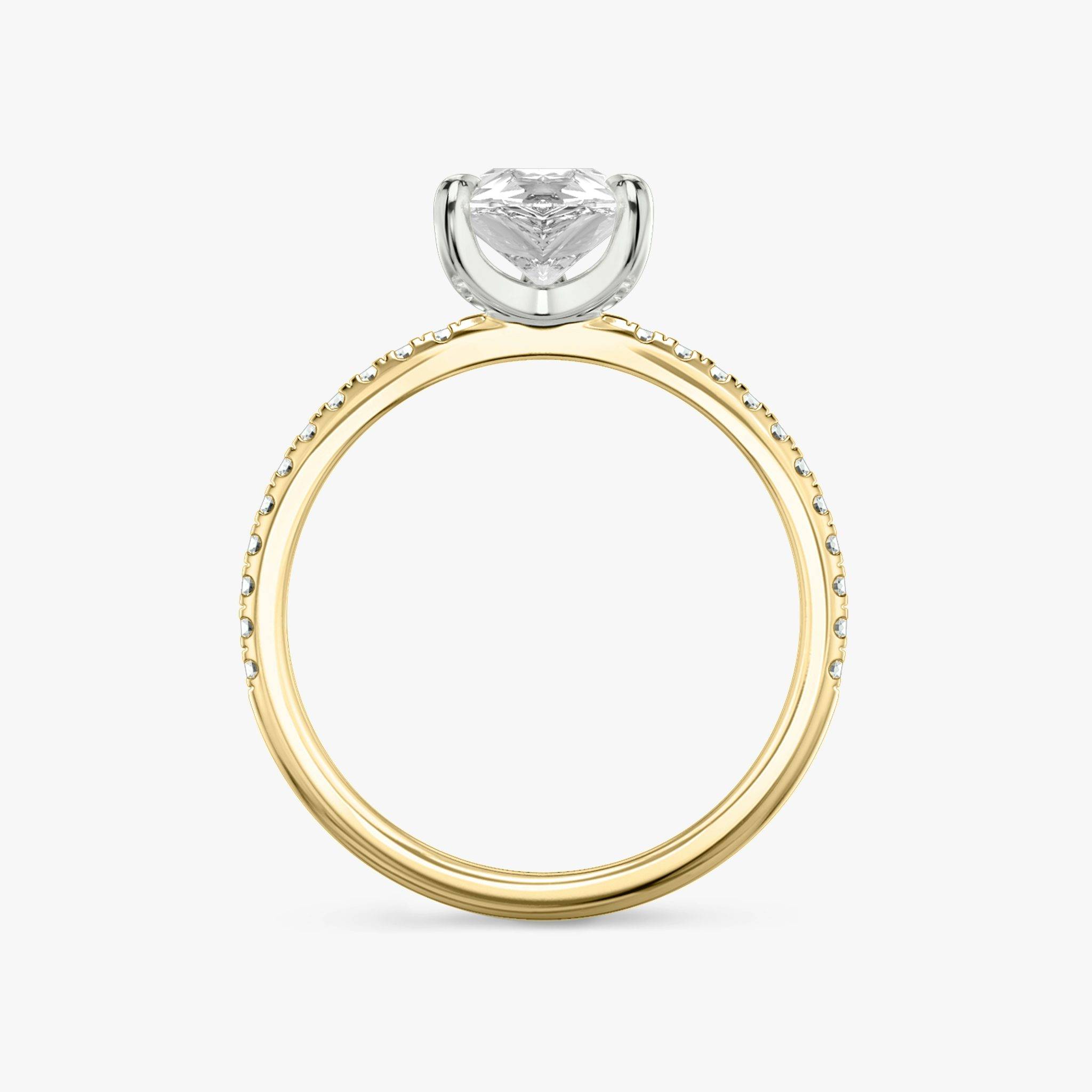 The Classic | Pear | 18k | Yellow Gold and Platinum | bandAccent: Pavé | bandWidth: standard | diamondOrientation: vertical | caratWeight: other