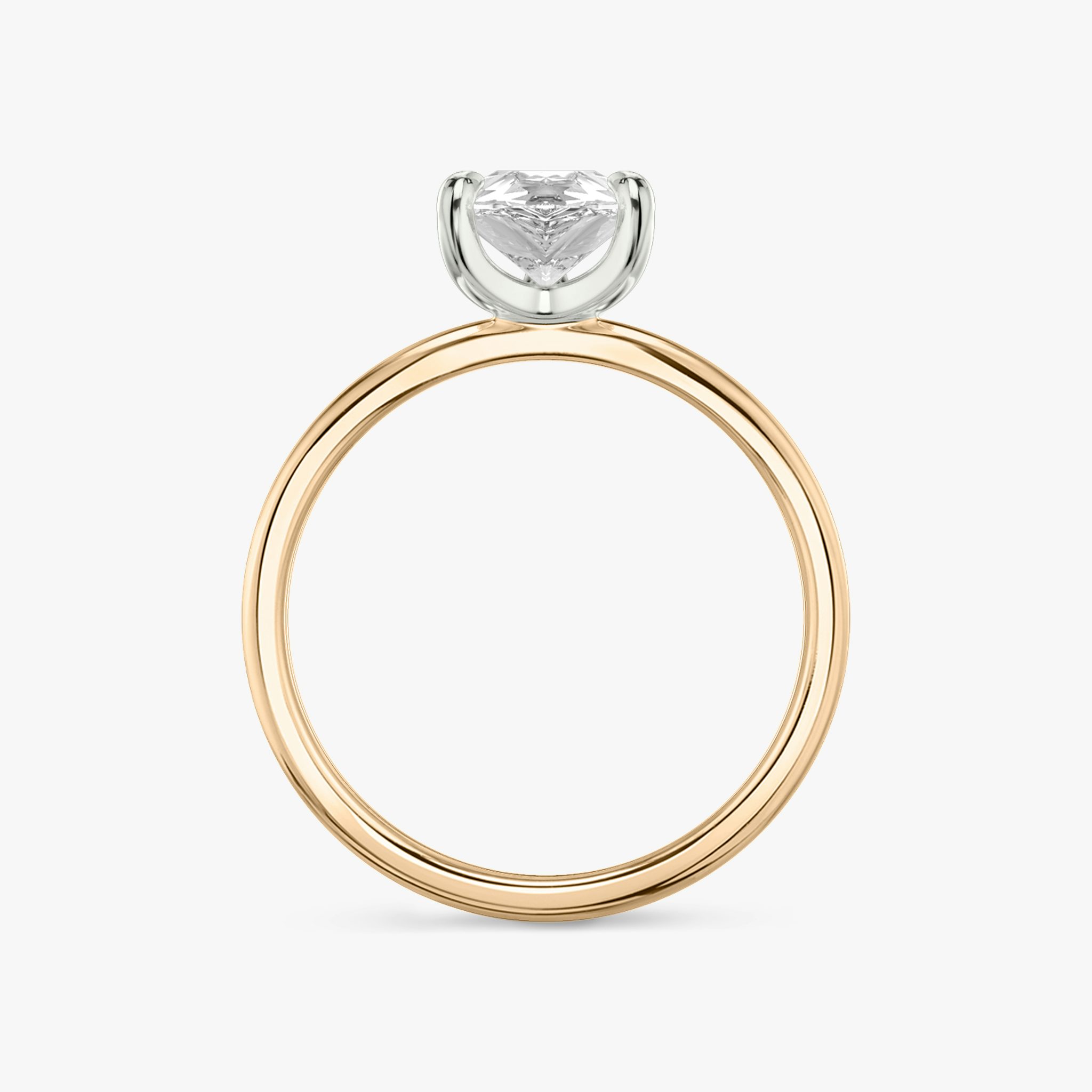 The Classic | Pear | 14k | Rose Gold and Platinum | bandAccent: Plain | bandWidth: standard | diamondOrientation: vertical | caratWeight: other