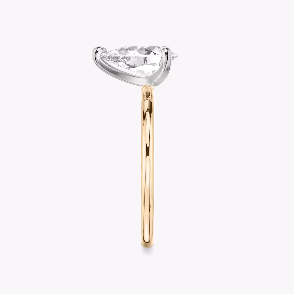 The Classic | Pear | 14k | Rose Gold and Platinum | bandAccent: Plain | bandWidth: standard | diamondOrientation: vertical | caratWeight: other