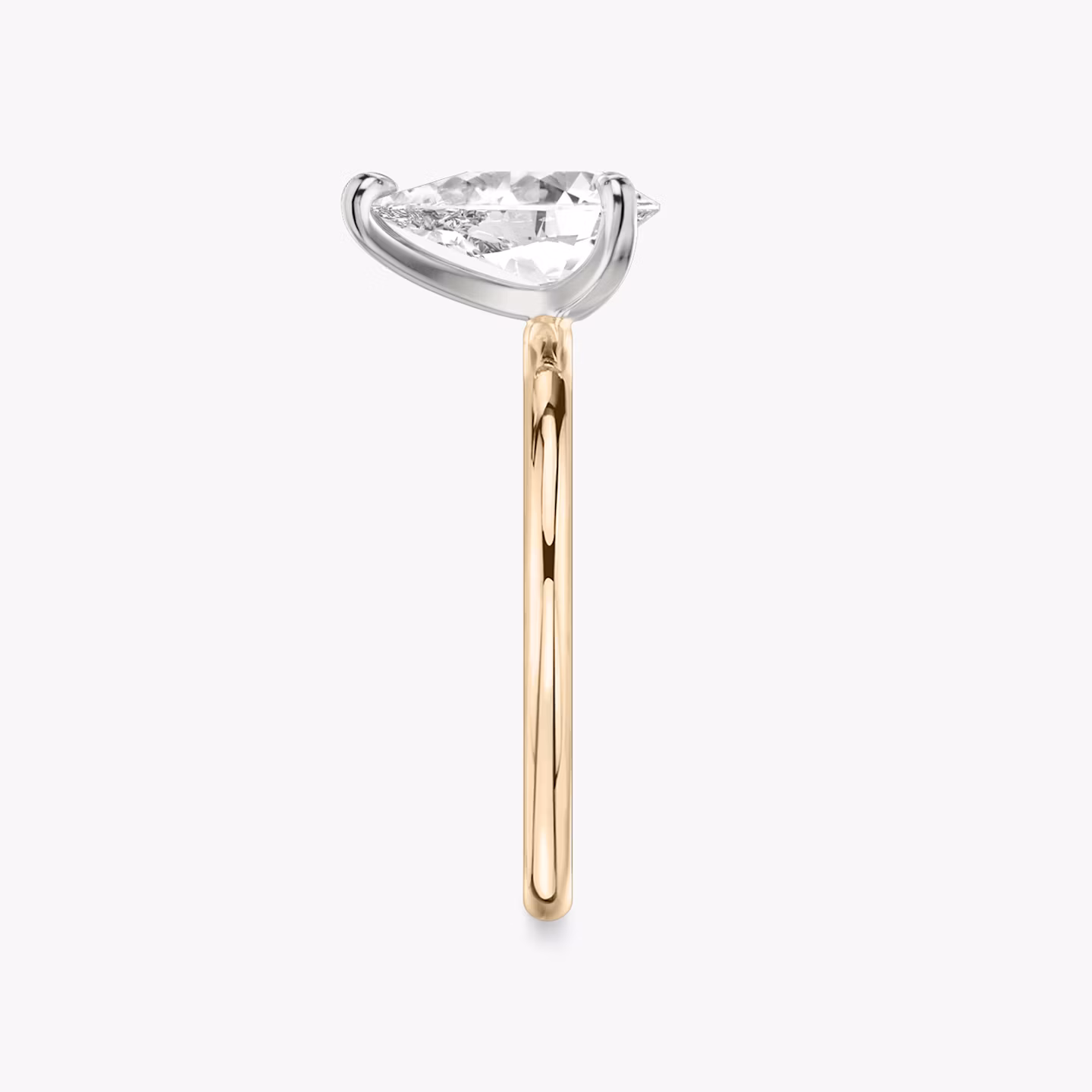The Classic | Pear | 14k | Rose Gold and Platinum | bandAccent: Plain | bandWidth: standard | diamondOrientation: vertical | caratWeight: other
