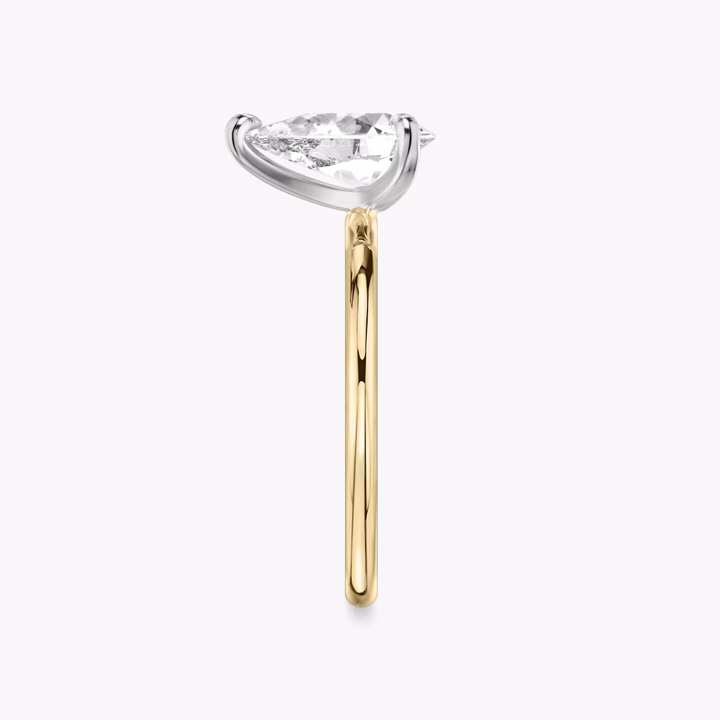 The Classic | Pear | 18k | Yellow Gold and Platinum | bandAccent: Plain | bandWidth: standard | diamondOrientation: vertical | caratWeight: other