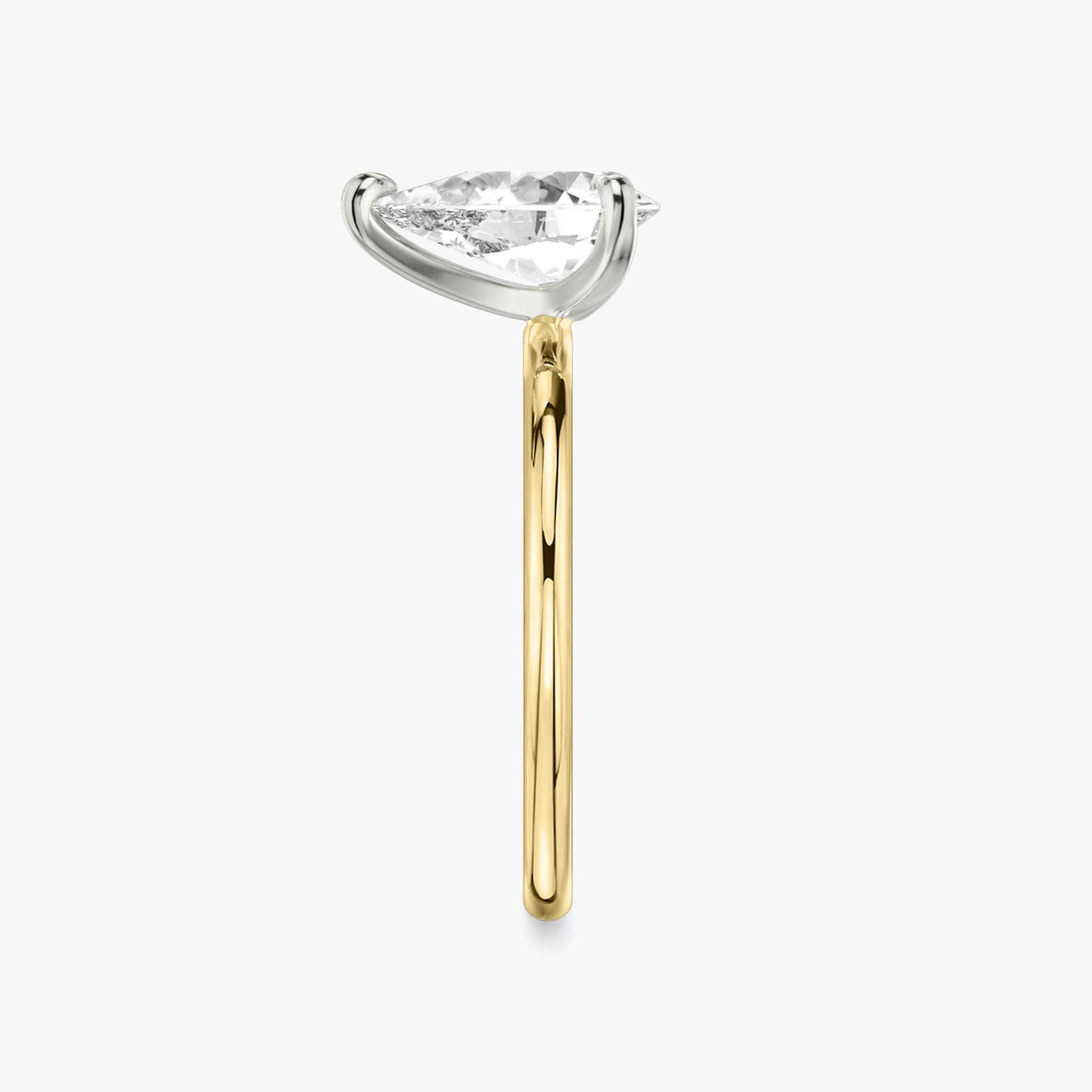 The Classic | Pear | 18k | Yellow Gold and Platinum | bandAccent: Plain | bandWidth: standard | diamondOrientation: vertical | caratWeight: other