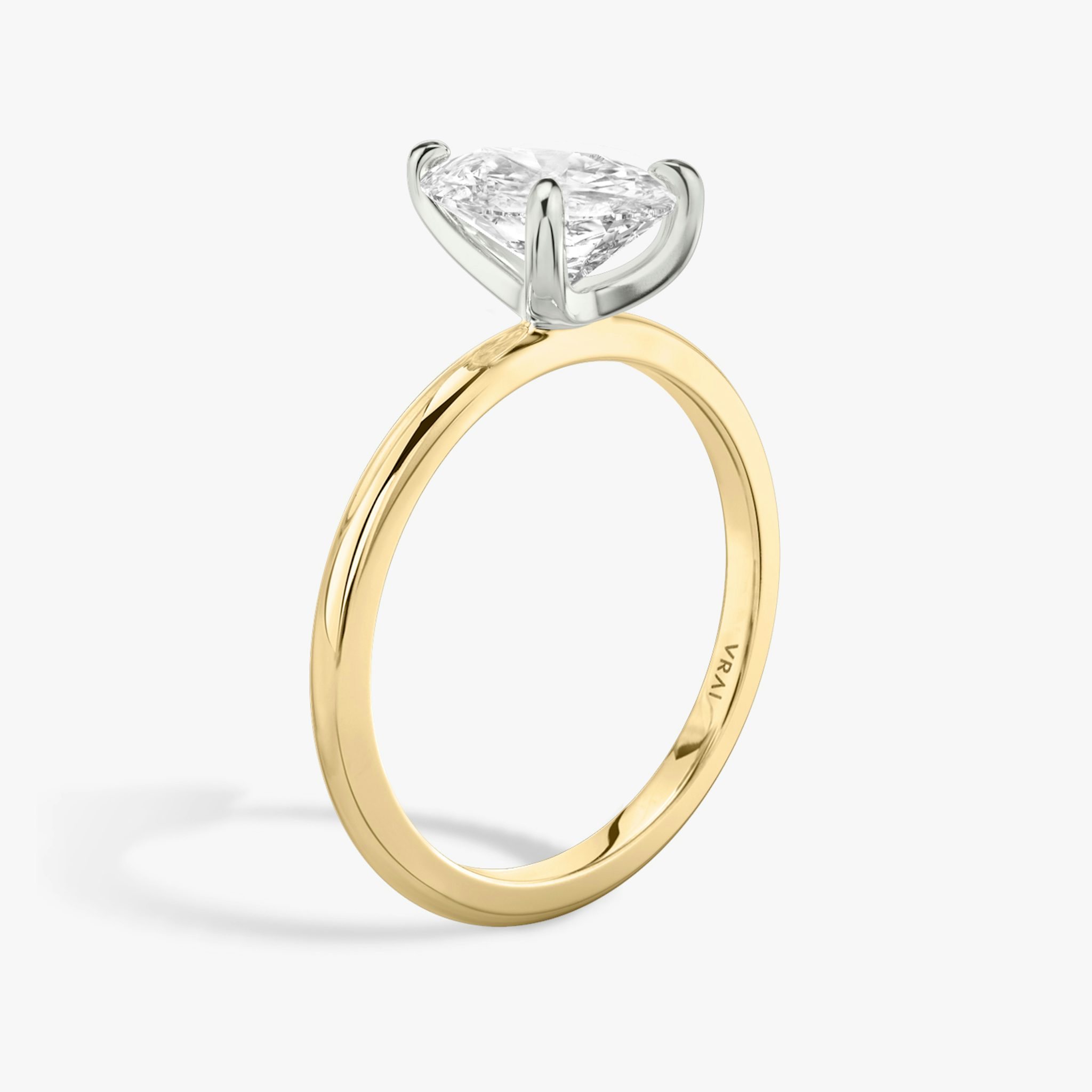 The Classic | Pear | 18k | Yellow Gold and Platinum | bandAccent: Plain | bandWidth: standard | diamondOrientation: vertical | caratWeight: other