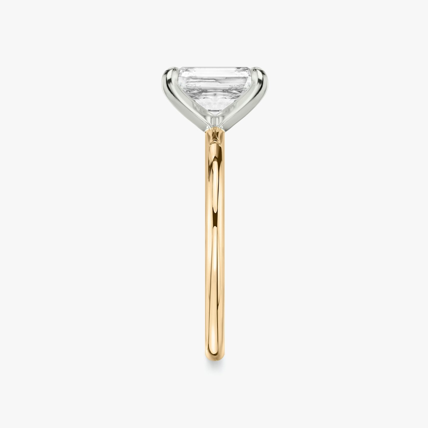 The Classic | Radiant | 14k | Rose Gold and Platinum | bandAccent: Plain | bandWidth: standard | diamondOrientation: vertical | caratWeight: other
