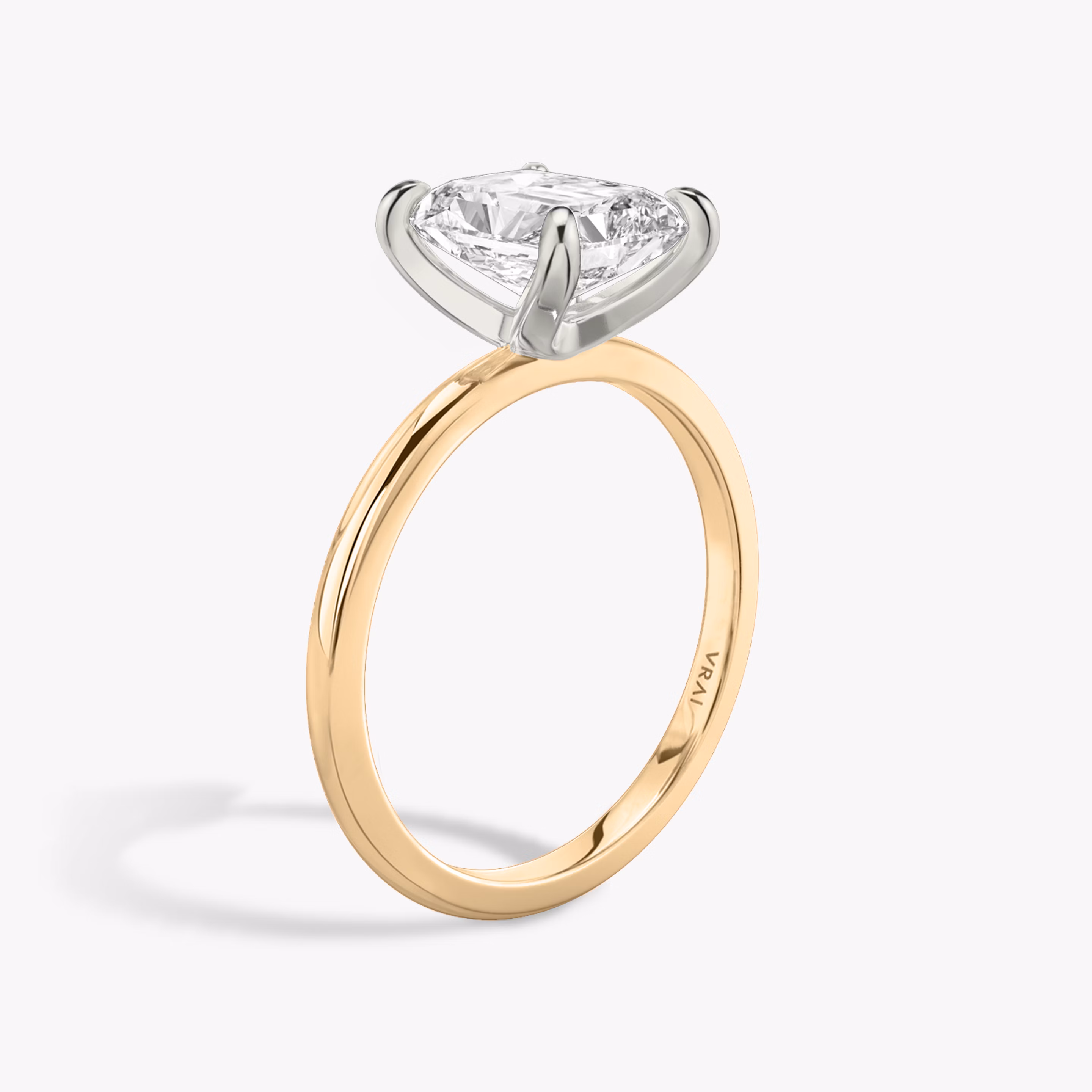 Two Tone Radiant Diamond Ring
