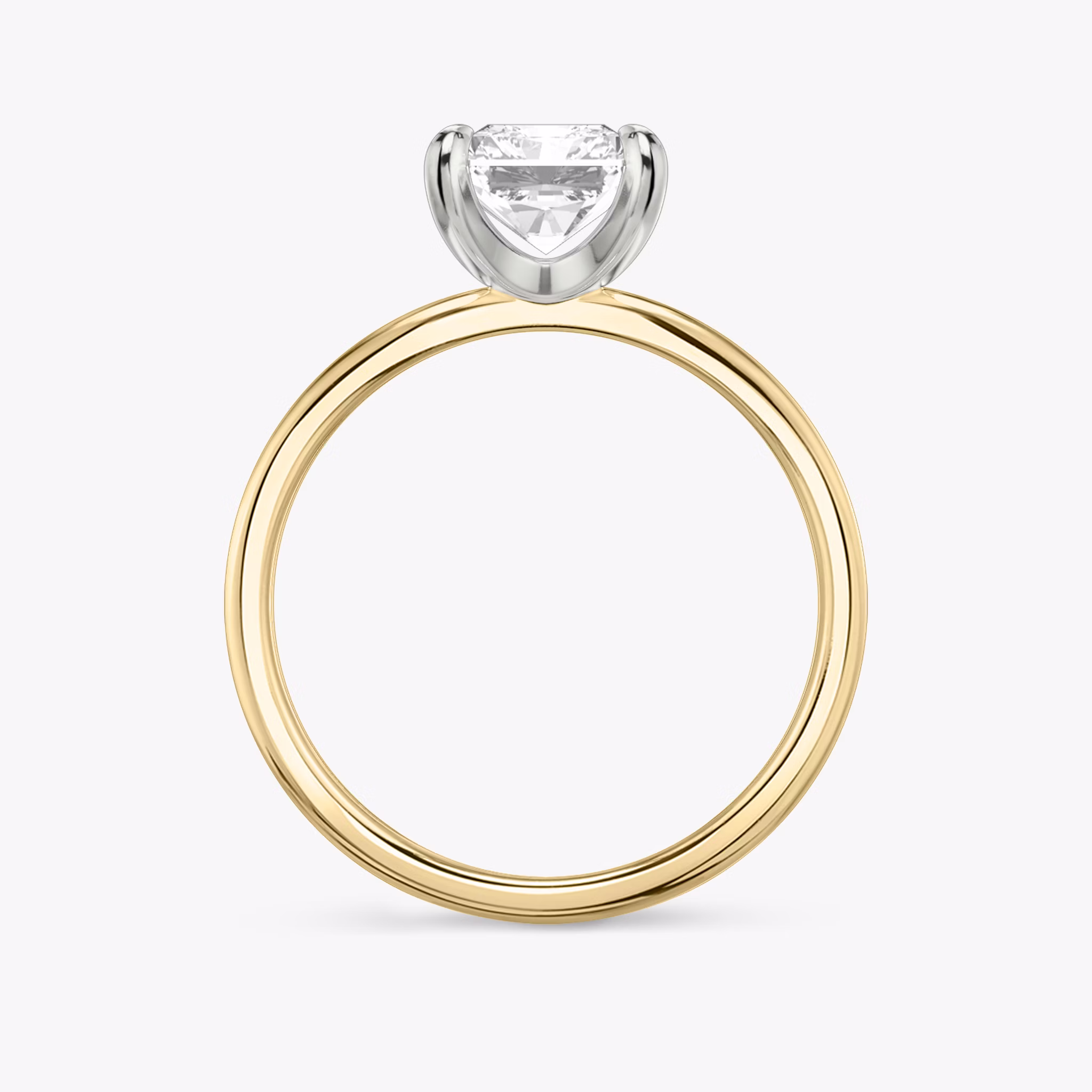 The Classic | Radiant | 18k | Yellow Gold and Platinum | bandAccent: Plain | bandWidth: standard | diamondOrientation: vertical | caratWeight: other