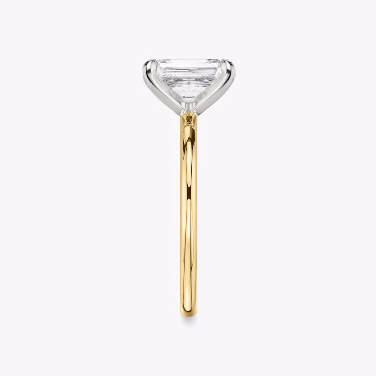 The Classic | Radiant | 18k | Yellow Gold and Platinum | bandAccent: Plain | bandWidth: standard | diamondOrientation: vertical | caratWeight: other