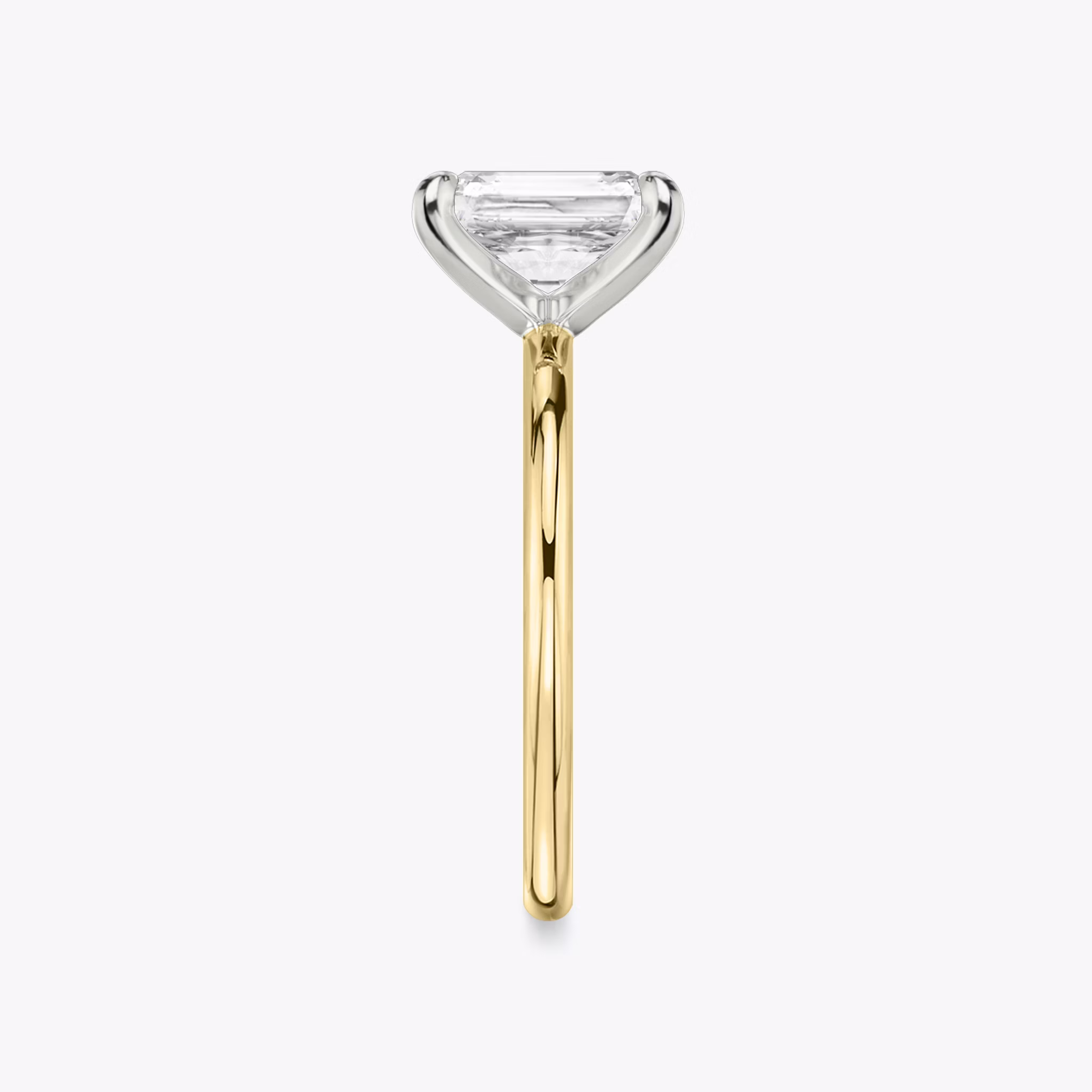 The Classic | Radiant | 18k | Yellow Gold and Platinum | bandAccent: Plain | bandWidth: standard | diamondOrientation: vertical | caratWeight: other