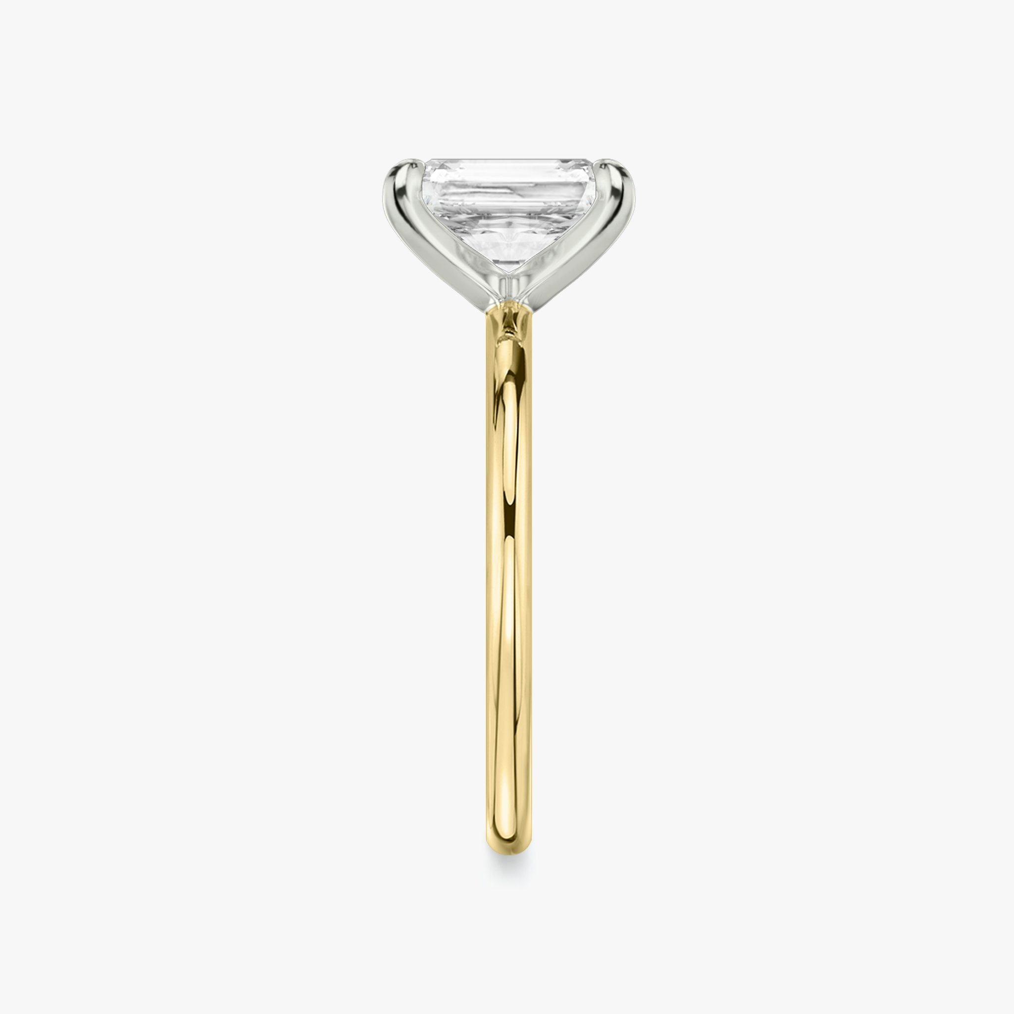 The Classic | Radiant | 18k | Yellow Gold and Platinum | bandAccent: Plain | bandWidth: standard | diamondOrientation: vertical | caratWeight: other