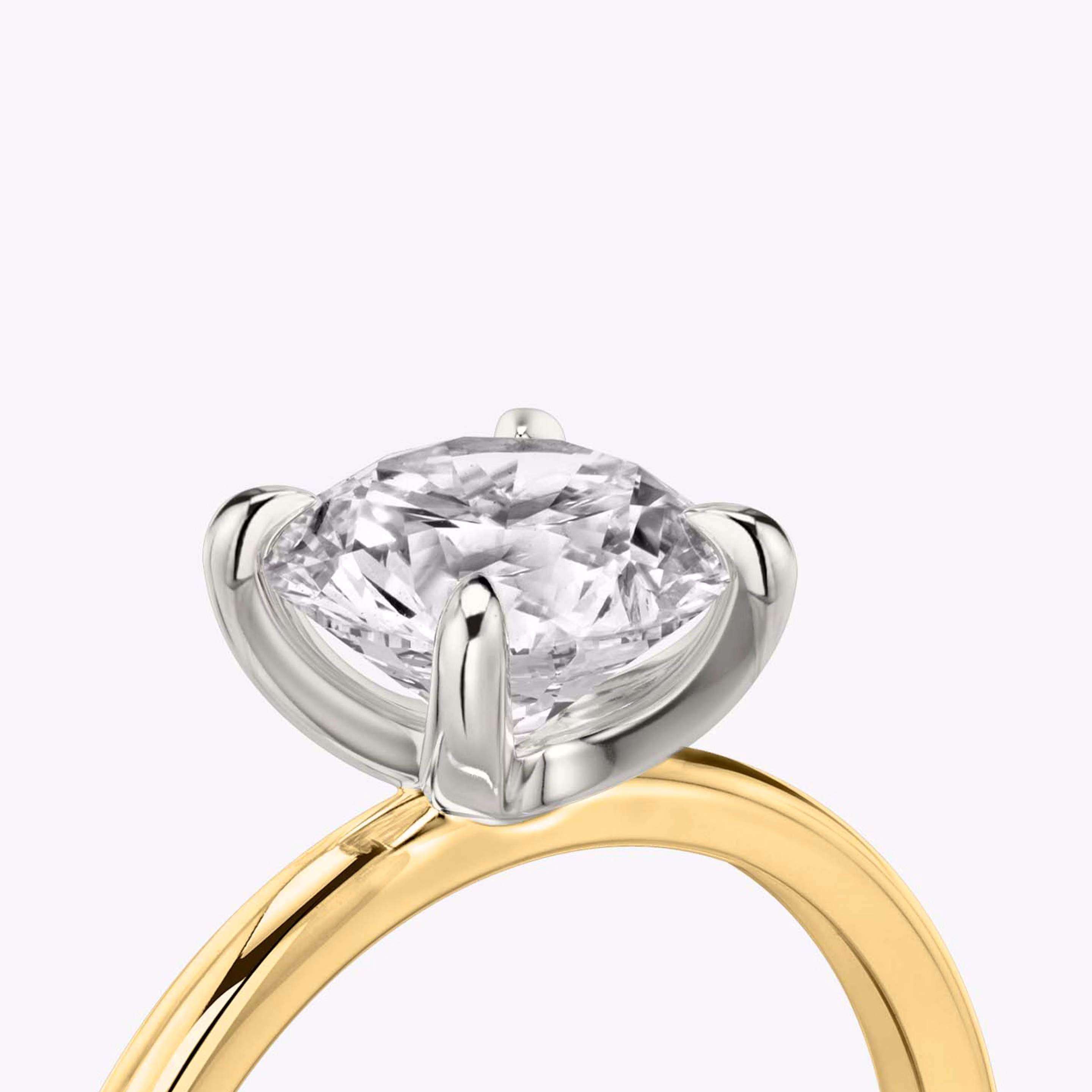 Classic Two Tone Round Engagement Ring