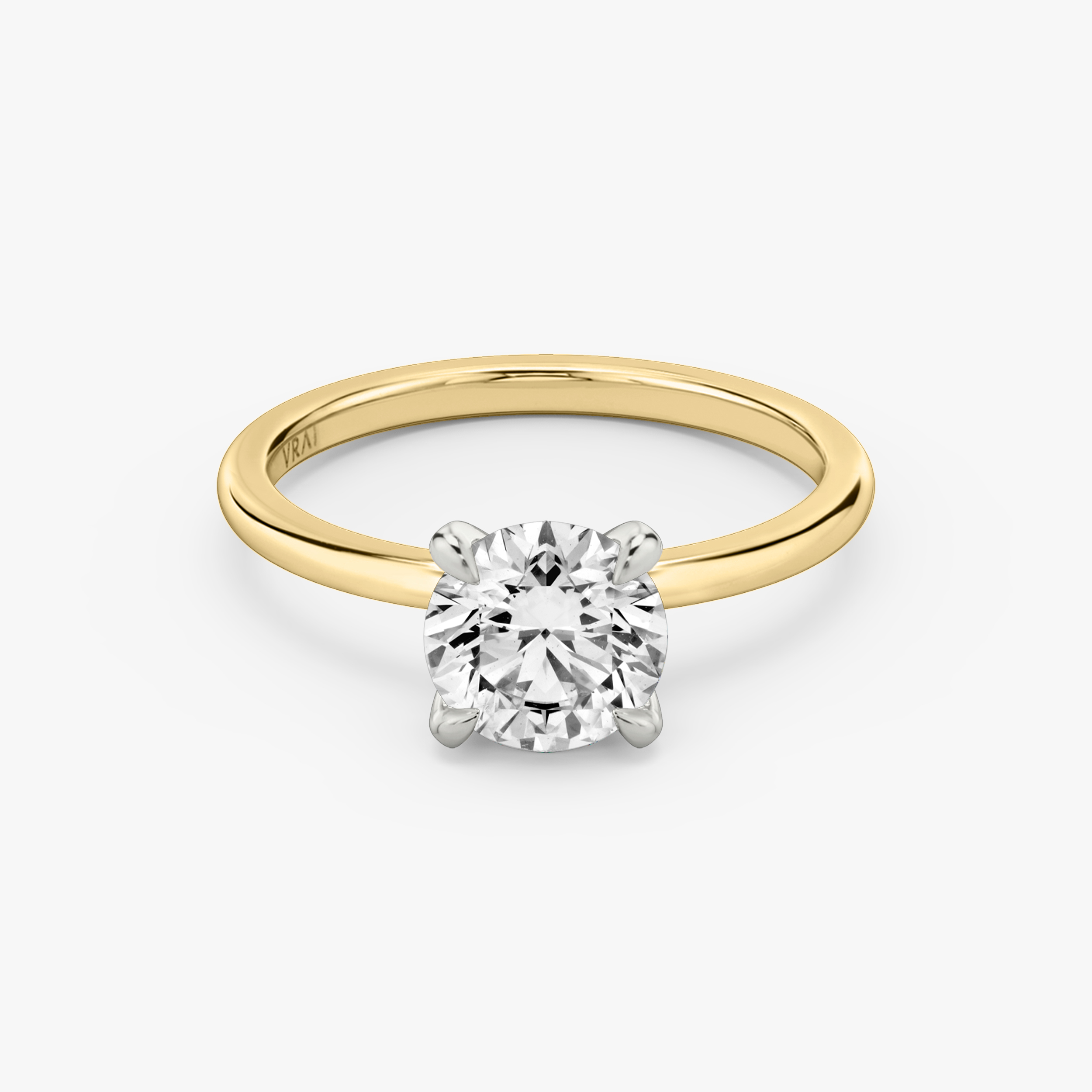 18K solid gold & platinum outlet genuine diamond two-tone ring