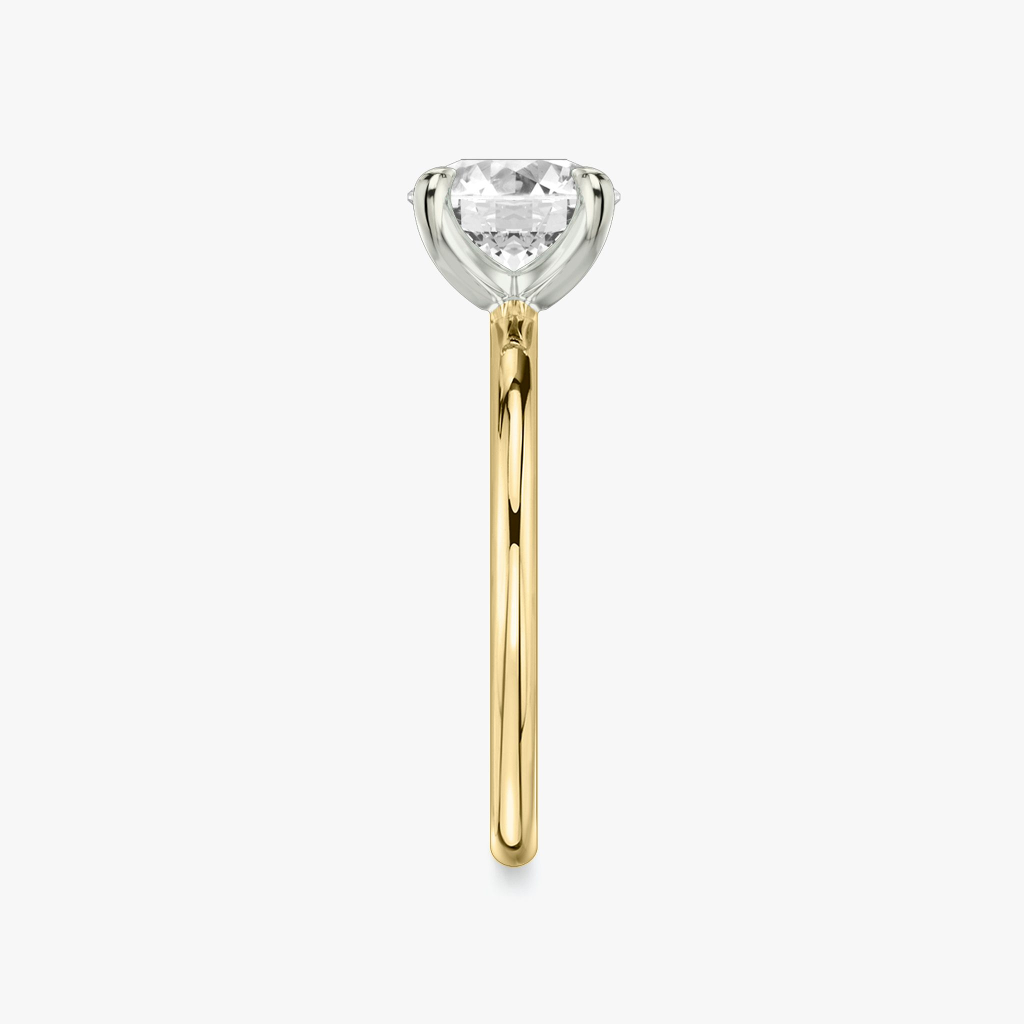 The Classic | Round Brilliant | 18k | Yellow Gold and Platinum | bandAccent: Plain | bandWidth: standard | caratWeight: other | diamondOrientation: vertical