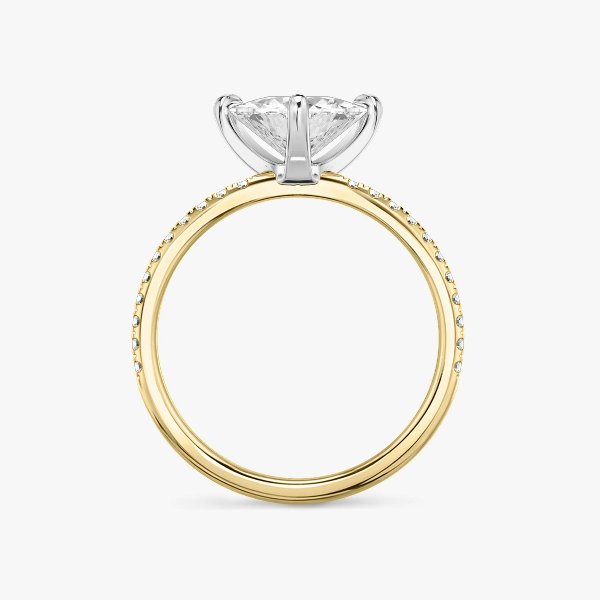 The Classic | Trillion | 18k | Yellow Gold and Platinum | bandAccent: Pavé | bandWidth: standard | diamondOrientation: vertical | caratWeight: other