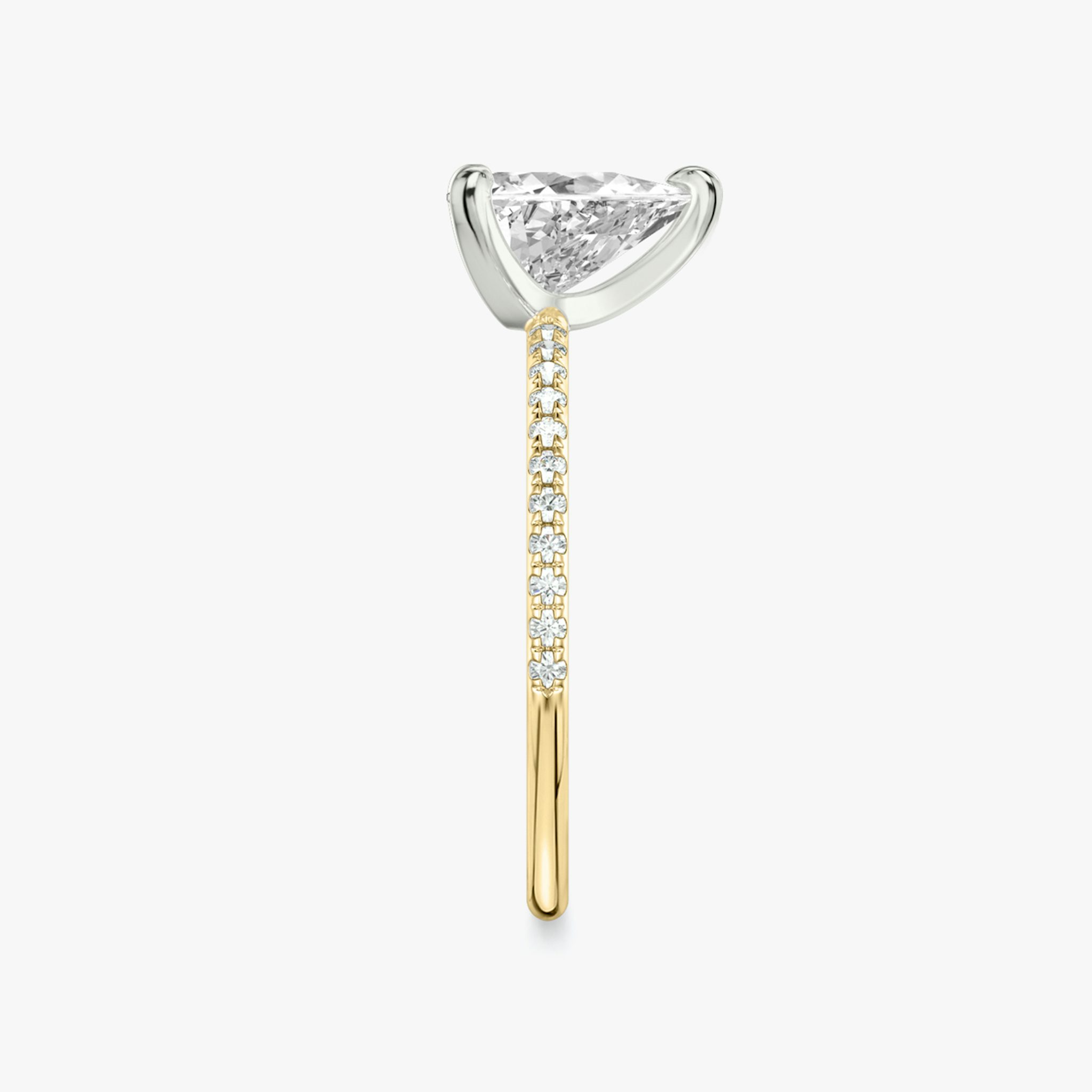 The Classic | Trillion | 18k | Yellow Gold and Platinum | bandAccent: Pavé | bandWidth: standard | diamondOrientation: vertical | caratWeight: other