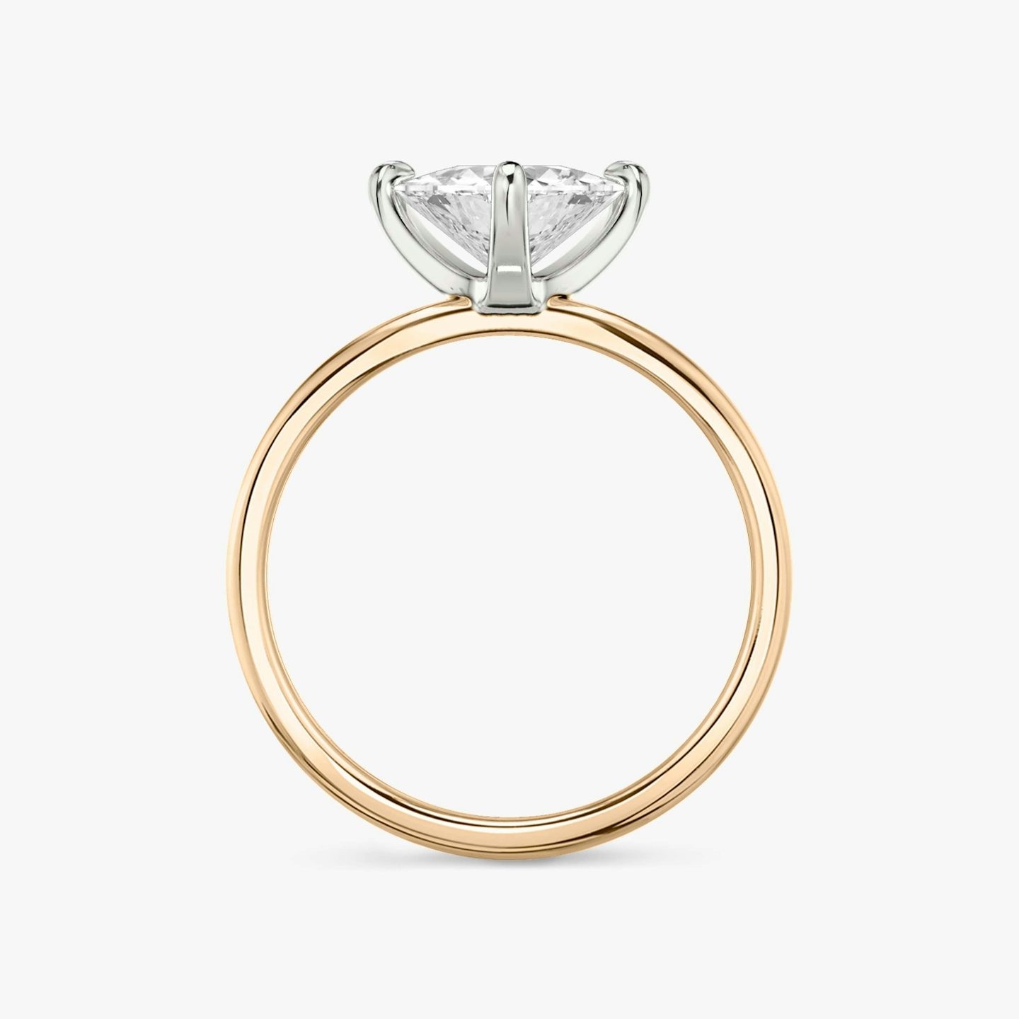 The Classic | Trillion | 14k | Rose Gold and Platinum | bandAccent: Plain | bandWidth: standard | diamondOrientation: vertical | caratWeight: other