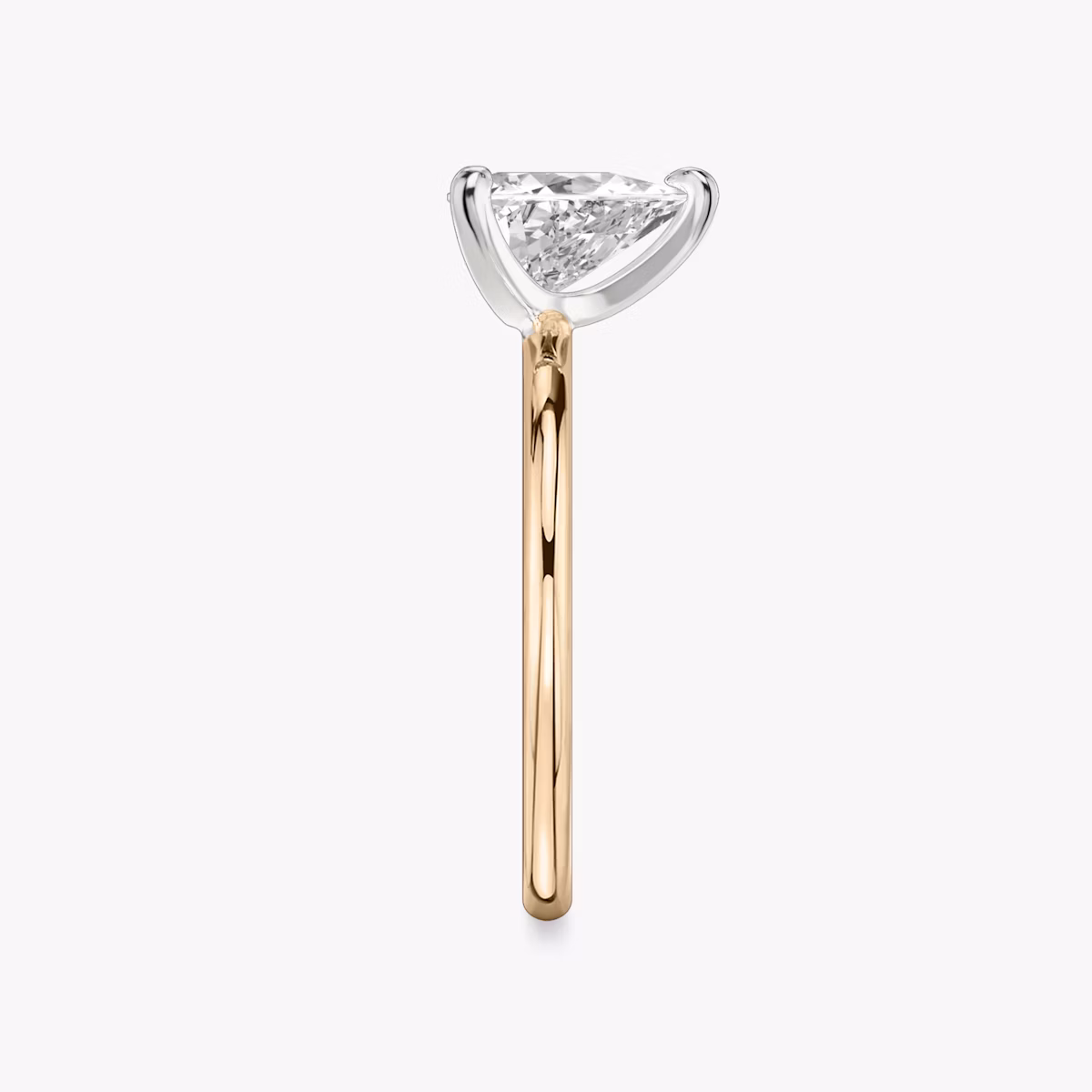 The Classic | Trillion | 14k | Rose Gold and Platinum | bandAccent: Plain | bandWidth: standard | diamondOrientation: vertical | caratWeight: other