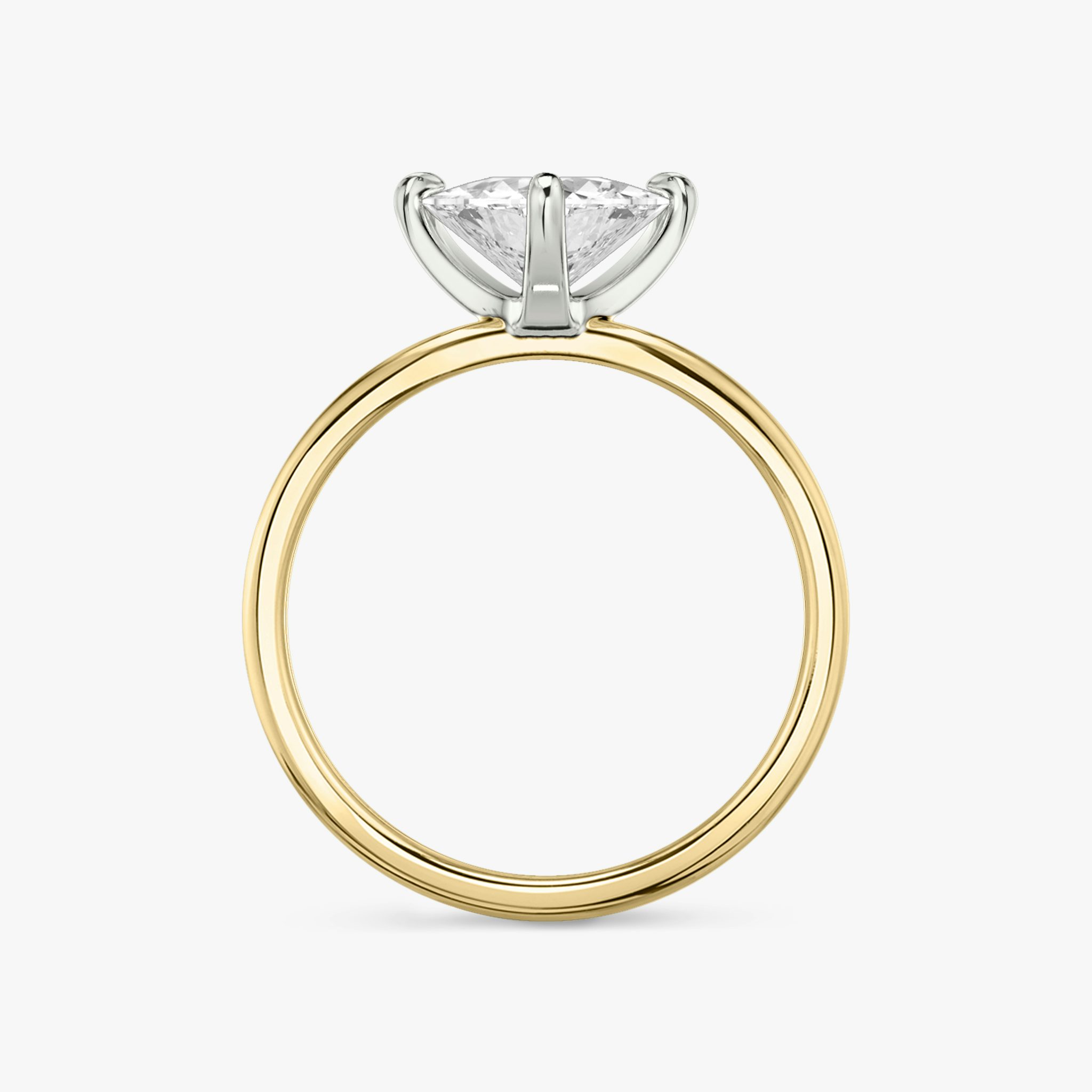 The Classic | Trillion | 18k | Yellow Gold and Platinum | bandAccent: Plain | bandWidth: standard | diamondOrientation: vertical | caratWeight: other