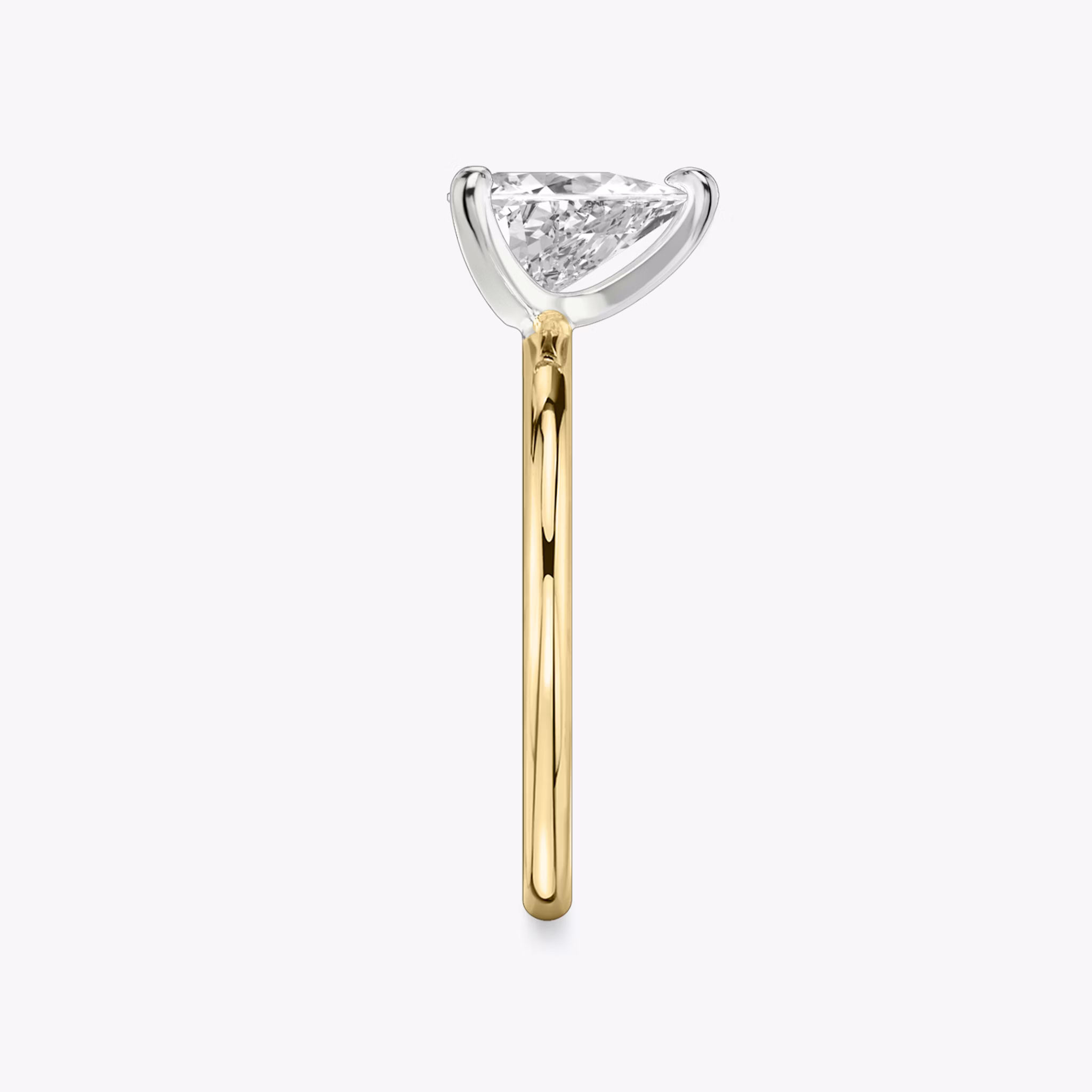 The Classic | Trillion | 18k | Yellow Gold and Platinum | bandAccent: Plain | bandWidth: standard | diamondOrientation: vertical | caratWeight: other