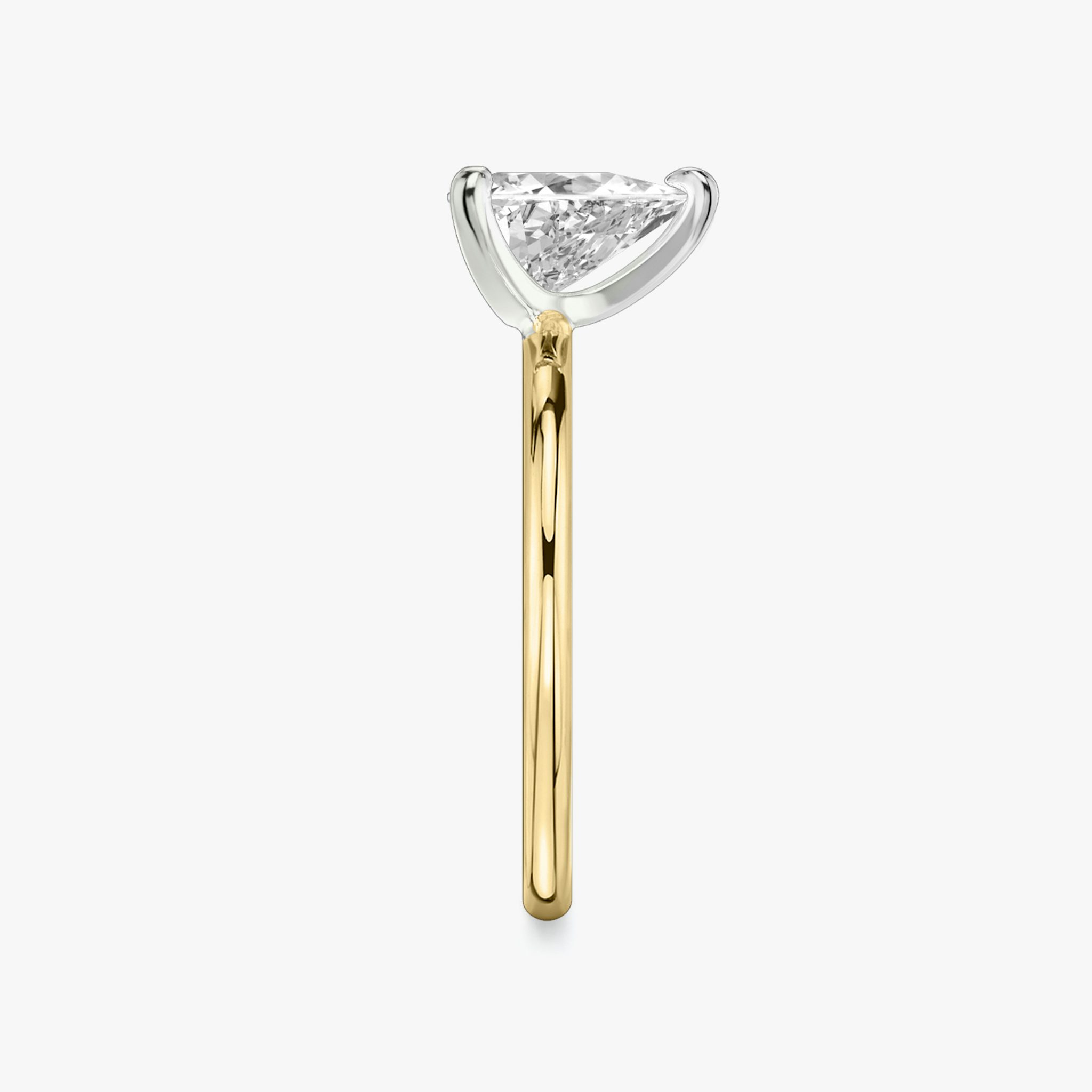The Classic | Trillion | 18k | Yellow Gold and Platinum | bandAccent: Plain | bandWidth: standard | diamondOrientation: vertical | caratWeight: other