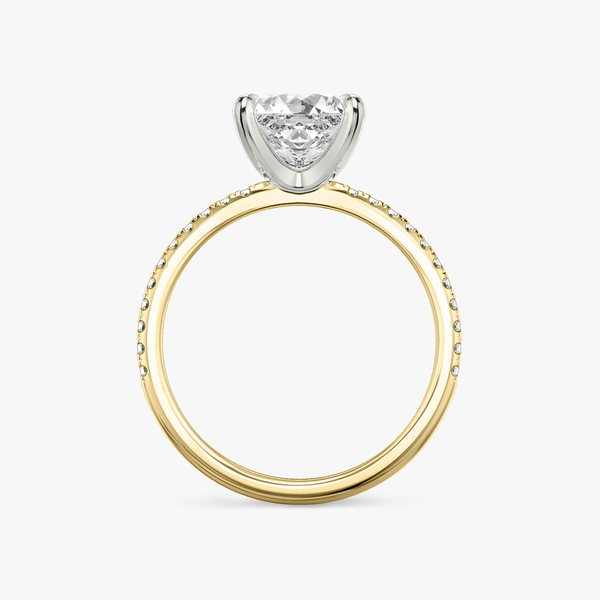 The Classic | Princess | 18k | Yellow Gold and Platinum | bandAccent: Pavé | bandWidth: standard | diamondOrientation: vertical | caratWeight: other