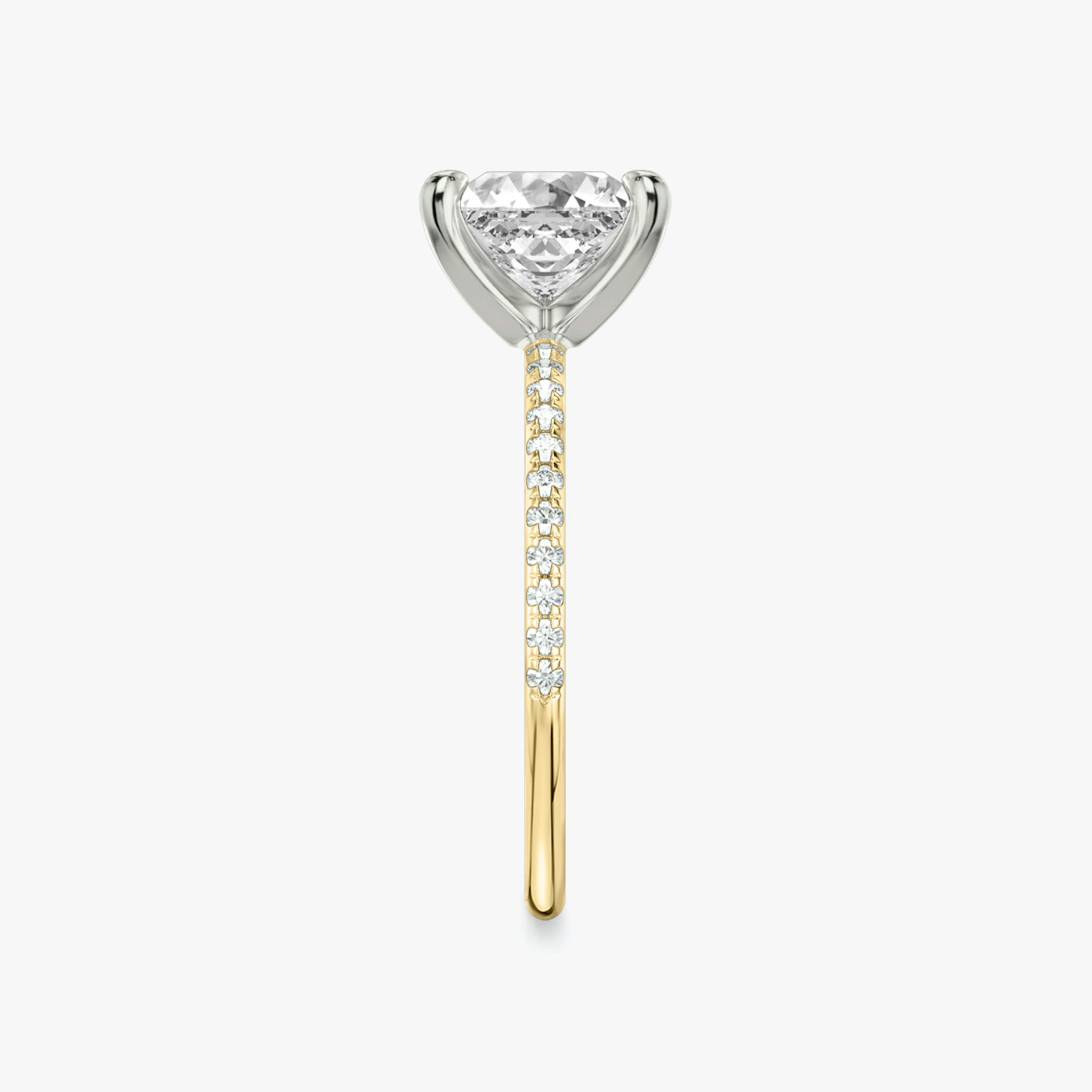 The Classic | Princess | 18k | Yellow Gold and Platinum | bandAccent: Pavé | bandWidth: standard | diamondOrientation: vertical | caratWeight: other