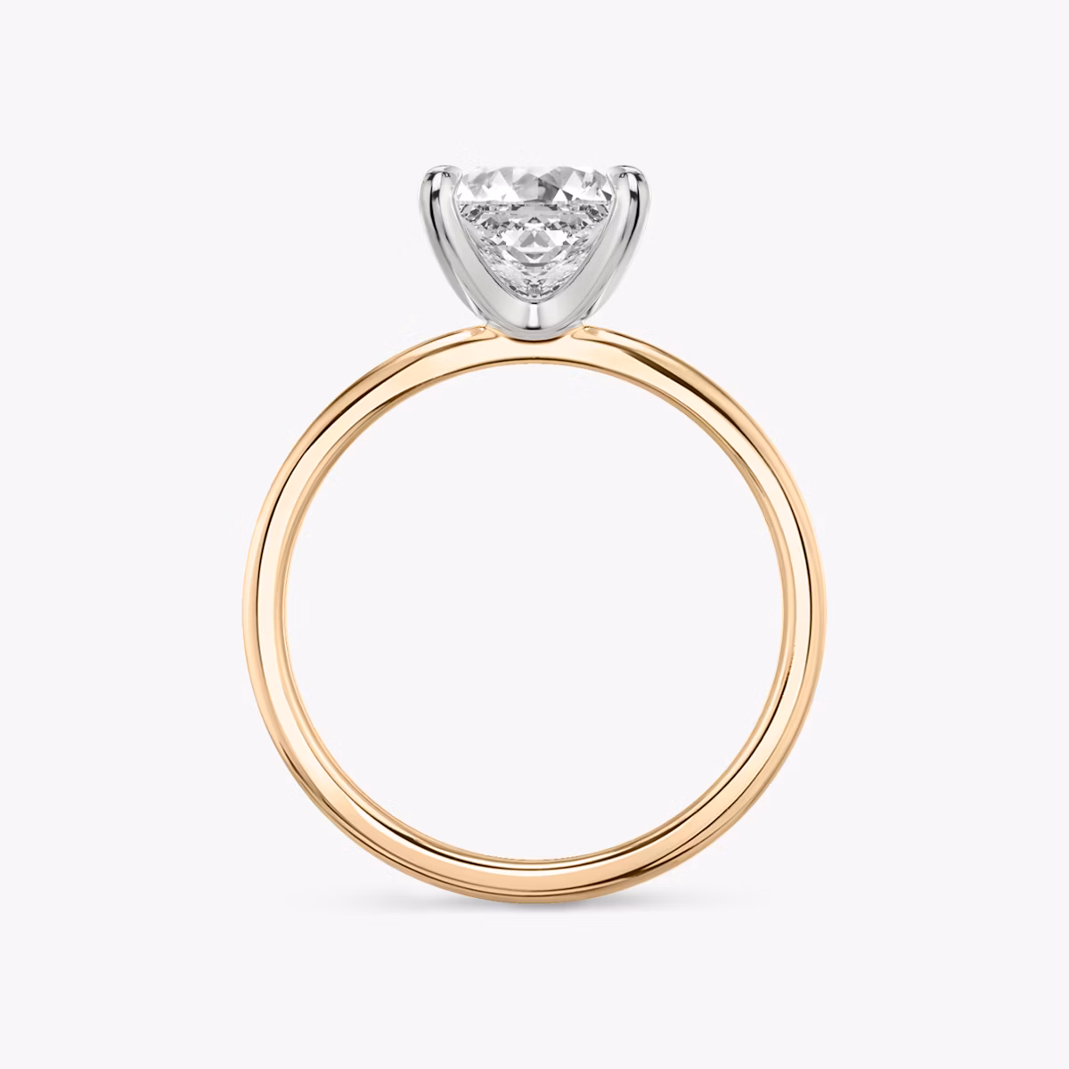 The Classic | Princess | 14k | Rose Gold and Platinum | bandAccent: Plain | bandWidth: standard | diamondOrientation: vertical | caratWeight: other