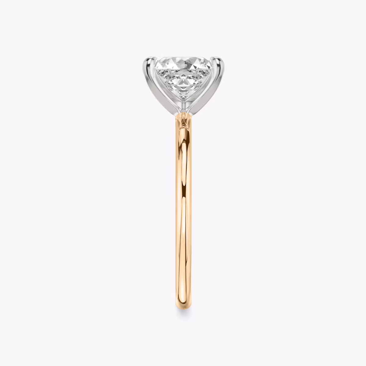 The Classic | Princess | 14k | Rose Gold and Platinum | bandAccent: Plain | bandWidth: standard | diamondOrientation: vertical | caratWeight: other