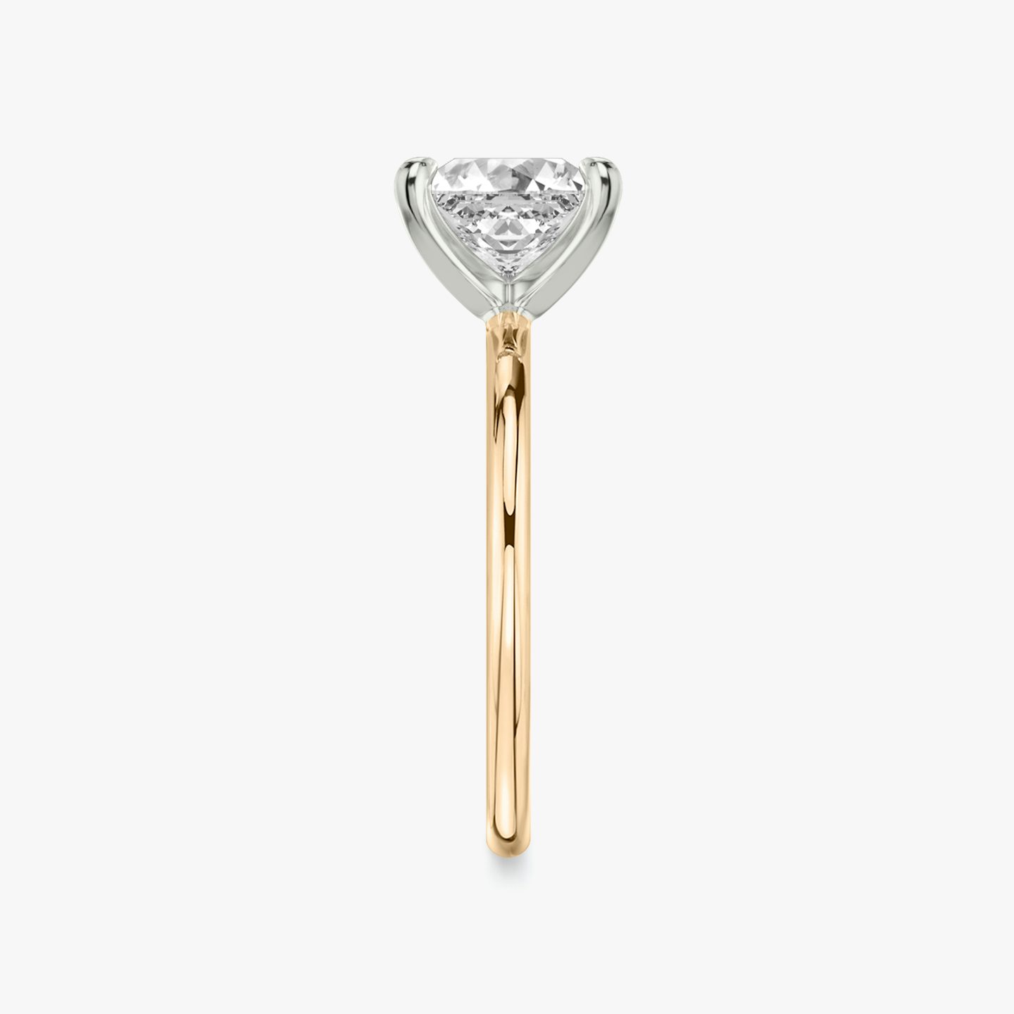 The Classic | Princess | 14k | Rose Gold and Platinum | bandAccent: Plain | bandWidth: standard | diamondOrientation: vertical | caratWeight: other