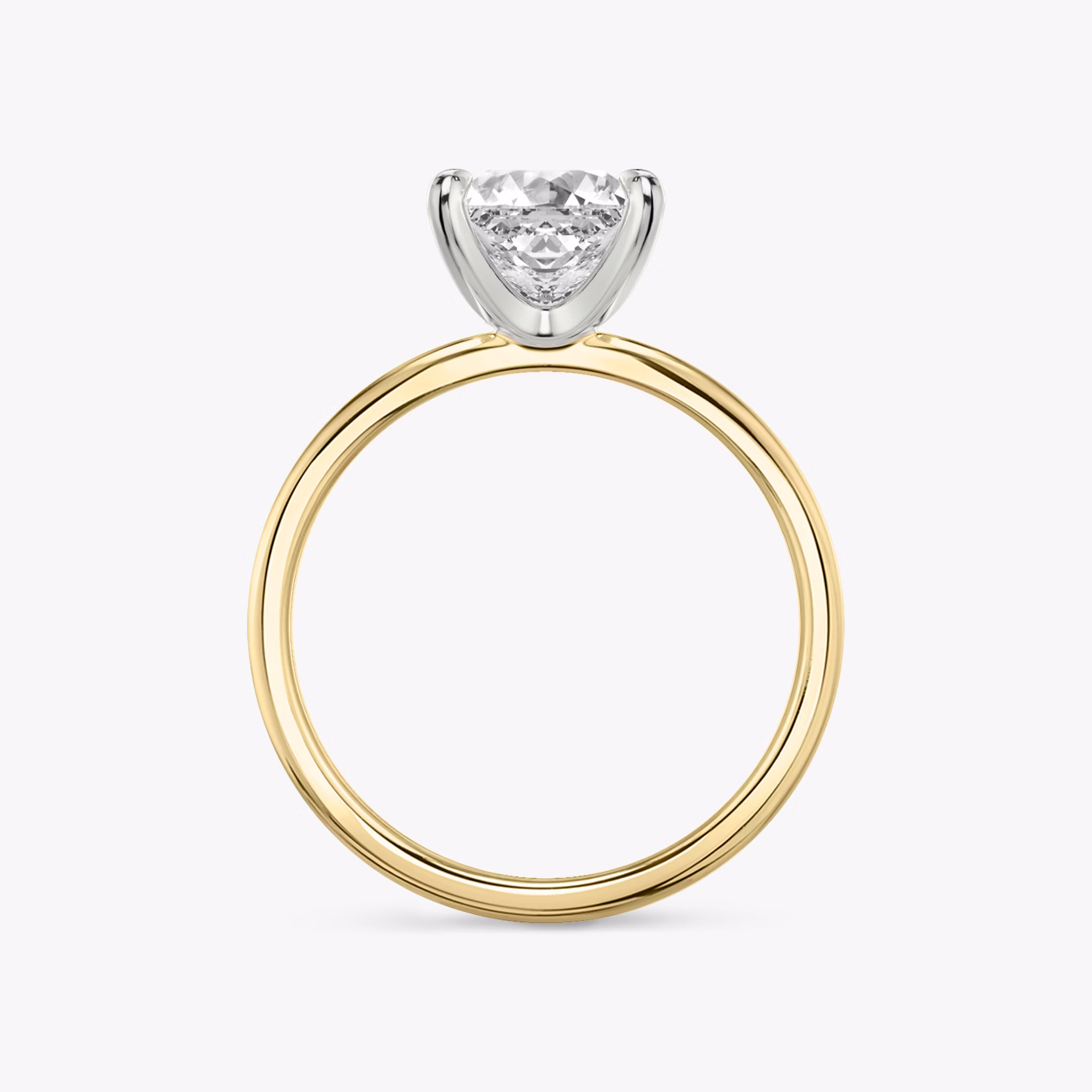 The Classic | Princess | 18k | Yellow Gold and Platinum | bandAccent: Plain | bandWidth: standard | diamondOrientation: vertical | caratWeight: other
