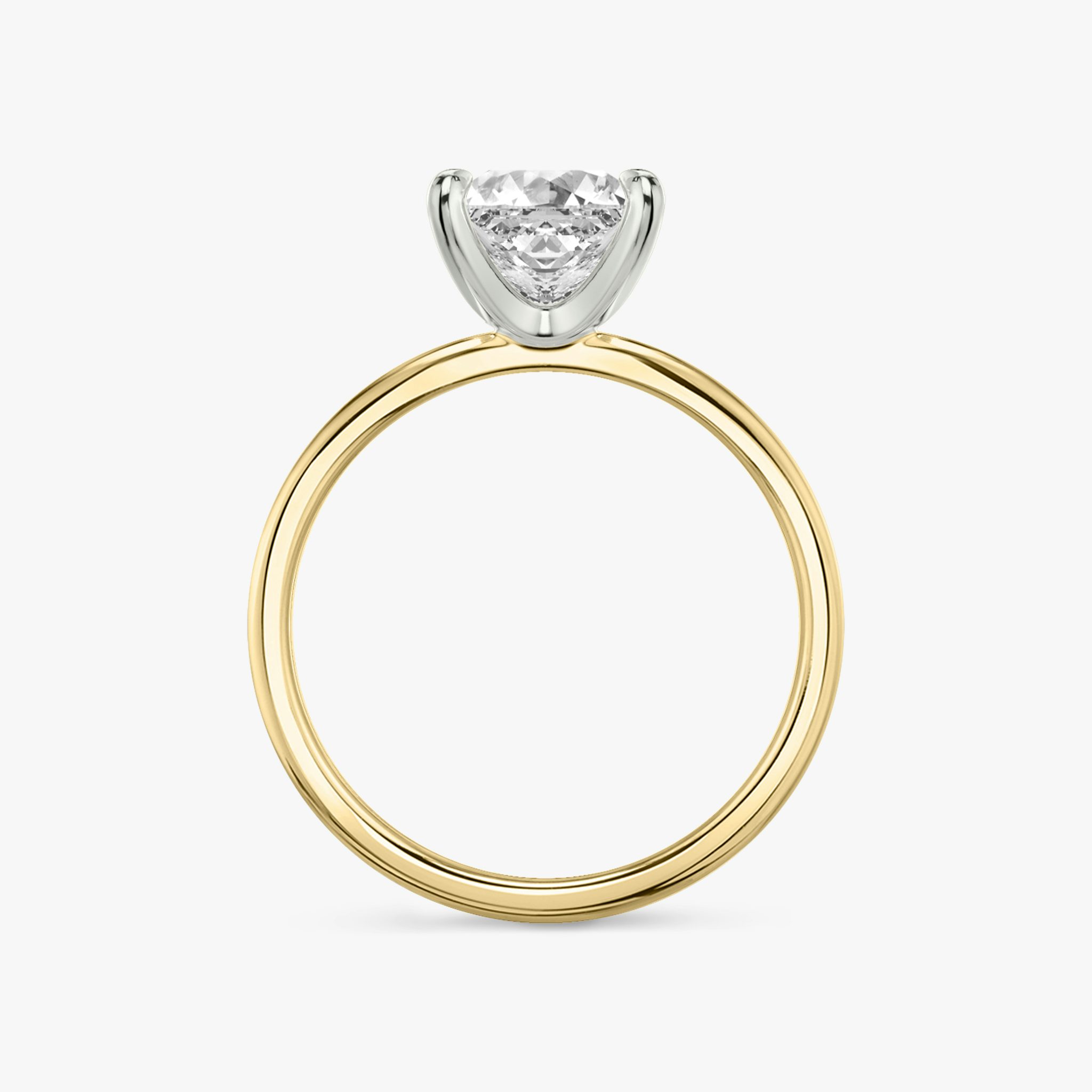 The Classic | Princess | 18k | Yellow Gold and Platinum | bandAccent: Plain | bandWidth: standard | diamondOrientation: vertical | caratWeight: other