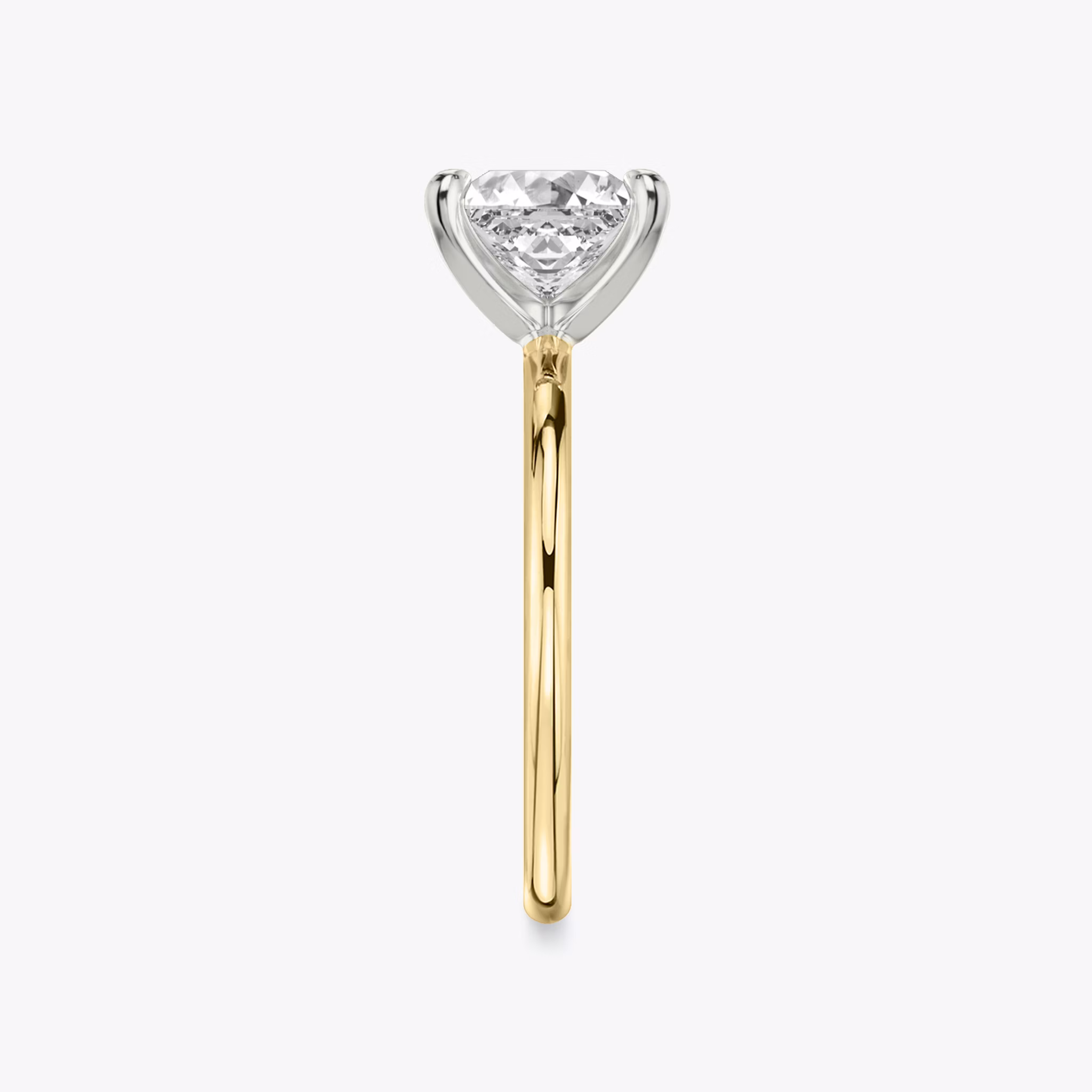 The Classic | Princess | 18k | Yellow Gold and Platinum | bandAccent: Plain | bandWidth: standard | diamondOrientation: vertical | caratWeight: other