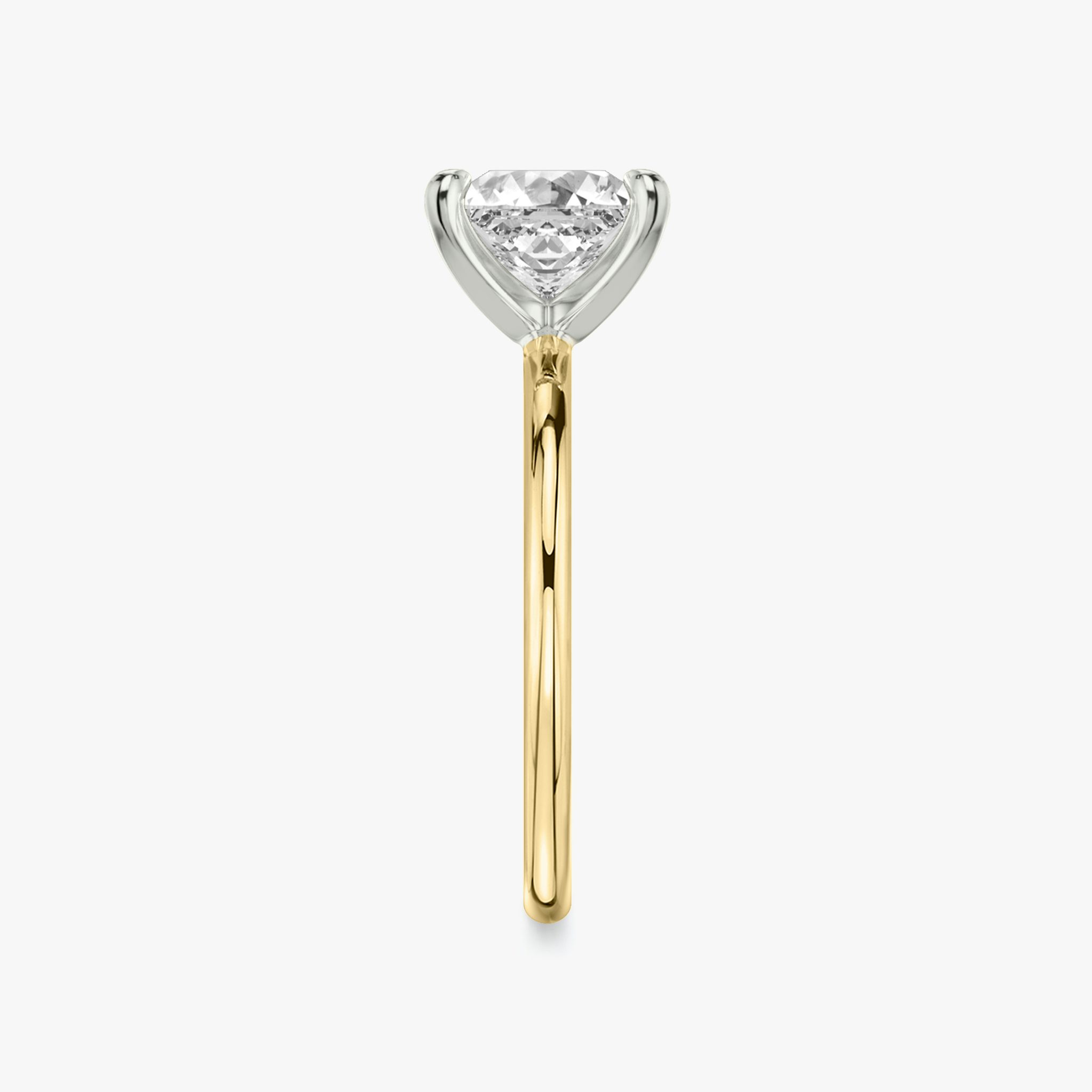 The Classic | Princess | 18k | Yellow Gold and Platinum | bandAccent: Plain | bandWidth: standard | diamondOrientation: vertical | caratWeight: other