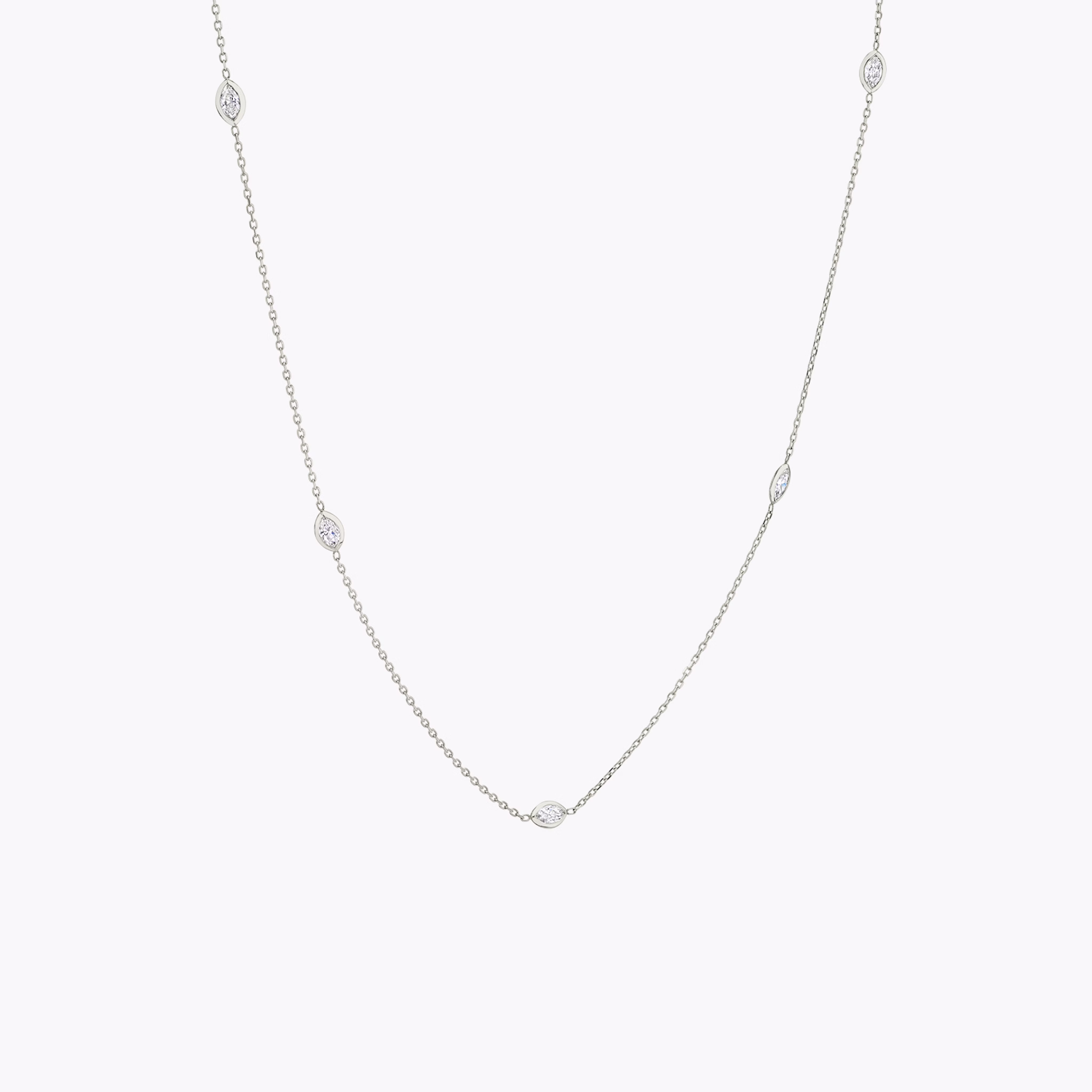 Marquise Bezel Station Necklace