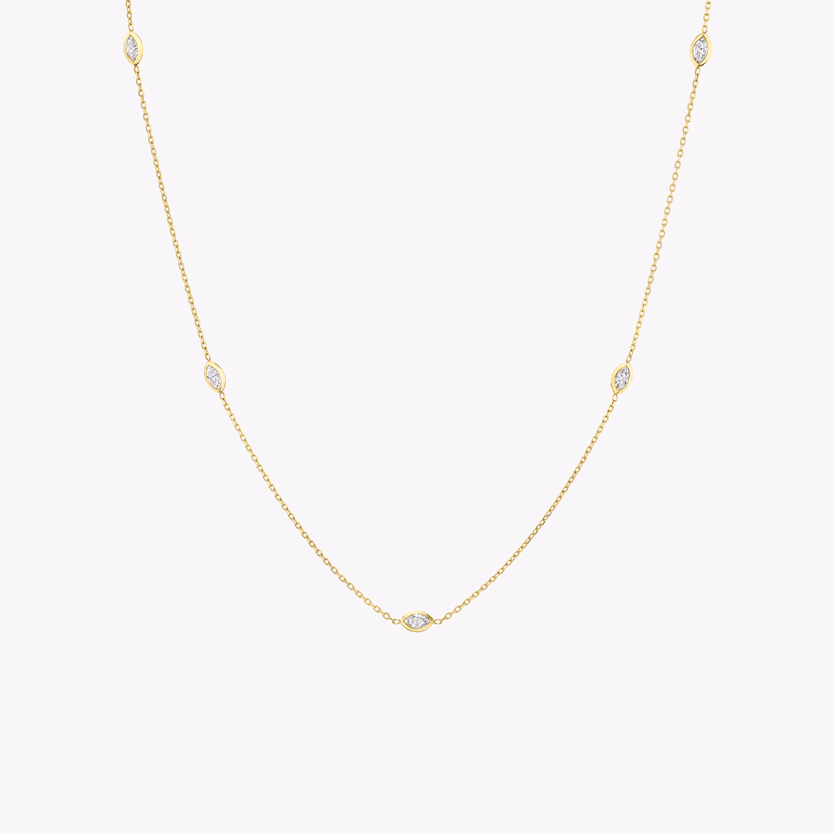 Knife-Edge Bezel Station Necklace