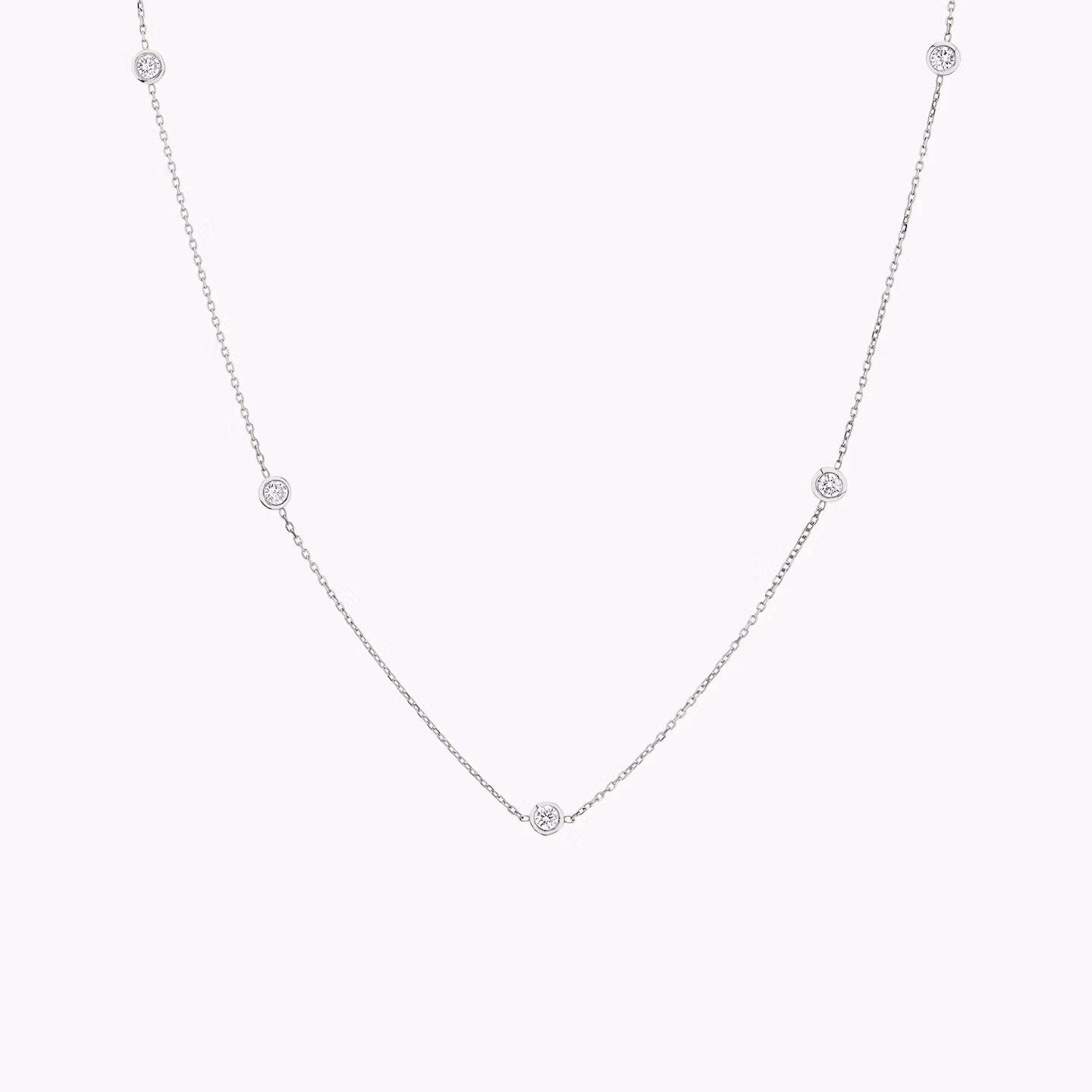 Collar Knife-Edge Bezel Station Brillante | White Gold