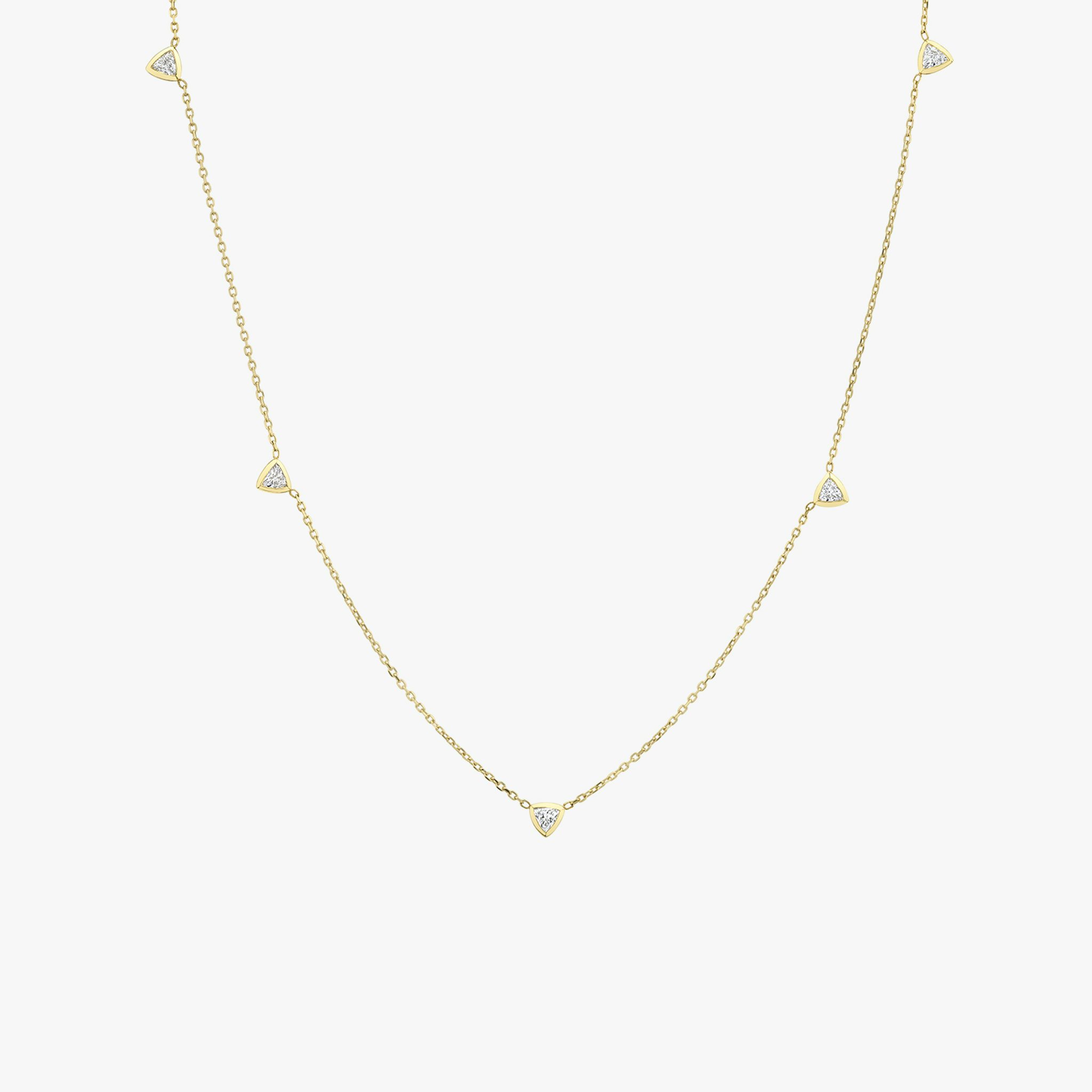 Trillion diamond bezel station necklace