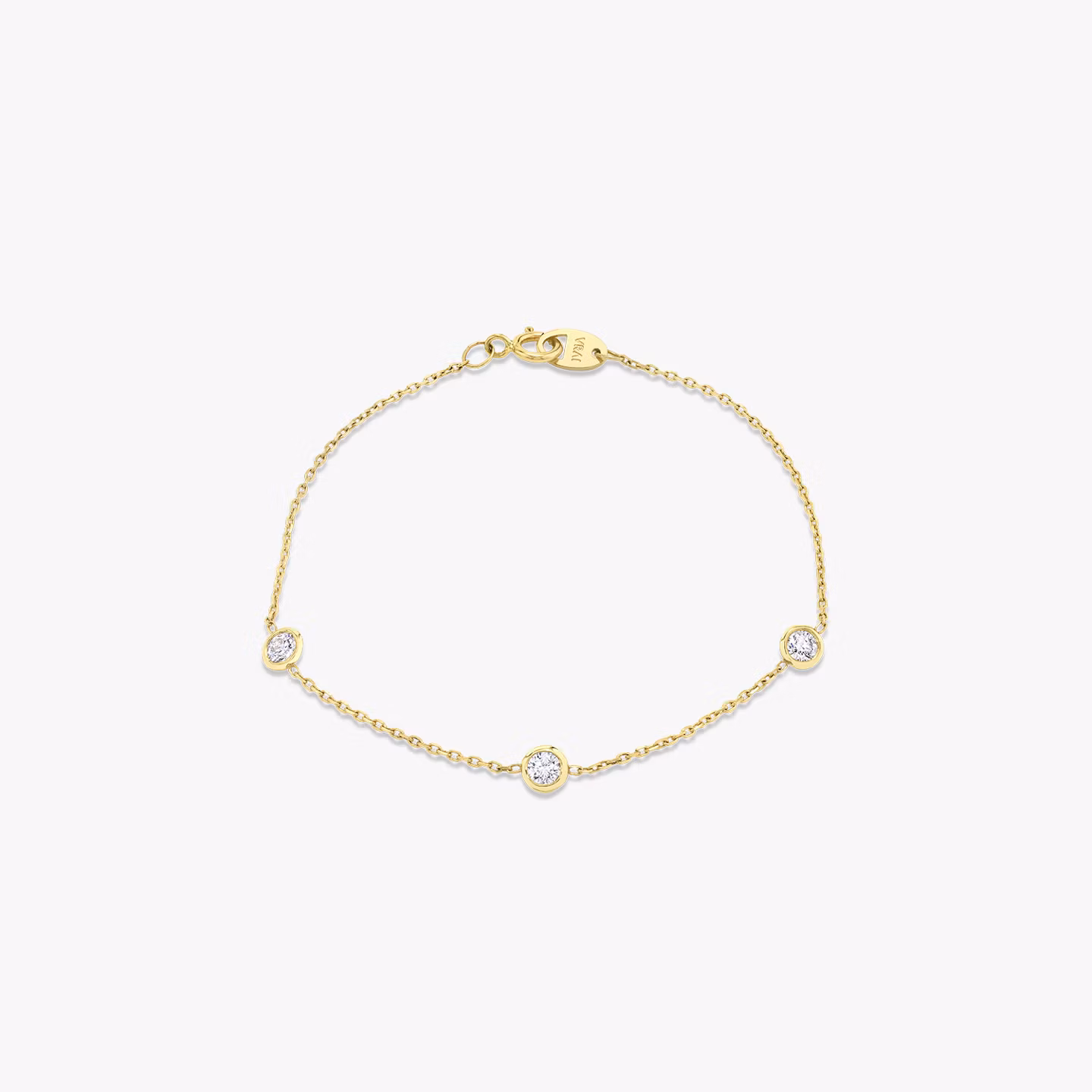 Knife-Edge Bezel Station Bracelet Round Brilliant | Yellow Gold