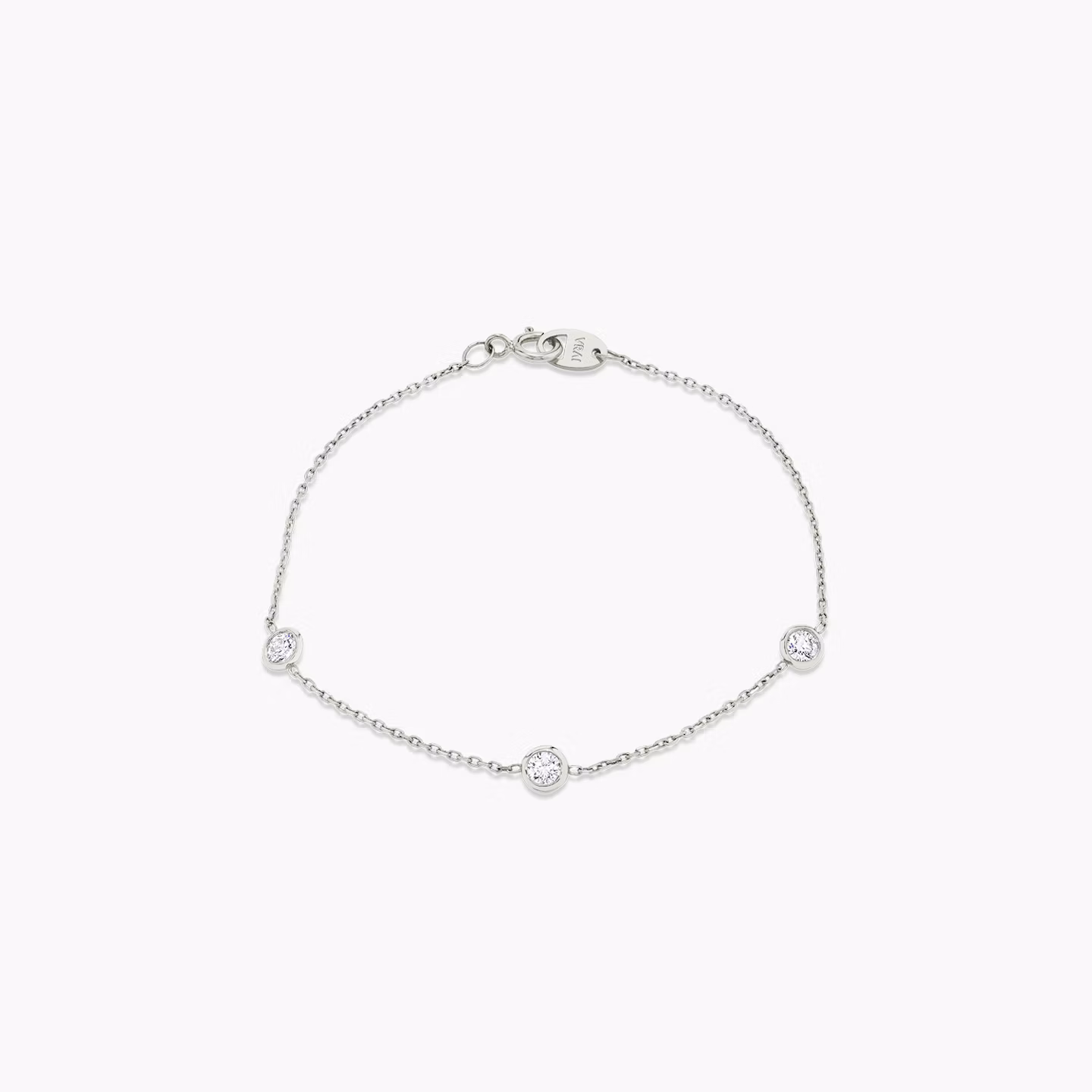 Knife-Edge Bezel Station Bracelet Round Brilliant | White Gold