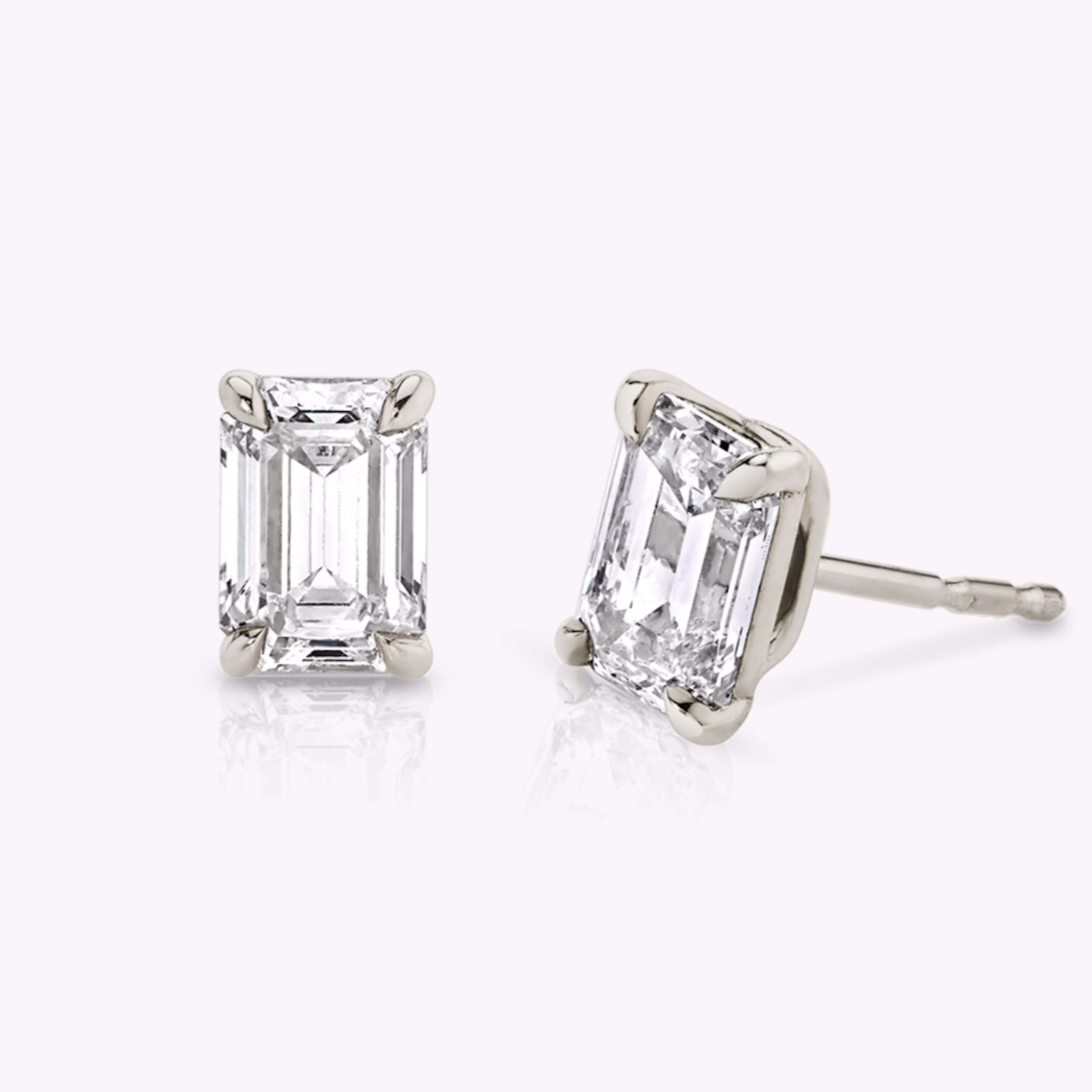 Emerald Diamond Stud Earrings