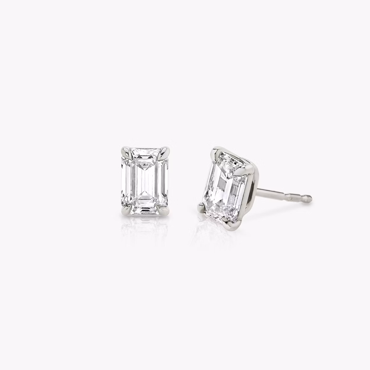 Pendiente Solitario VRAI | Esmeralda | 14k | Oro blanco | caratWeight: other
