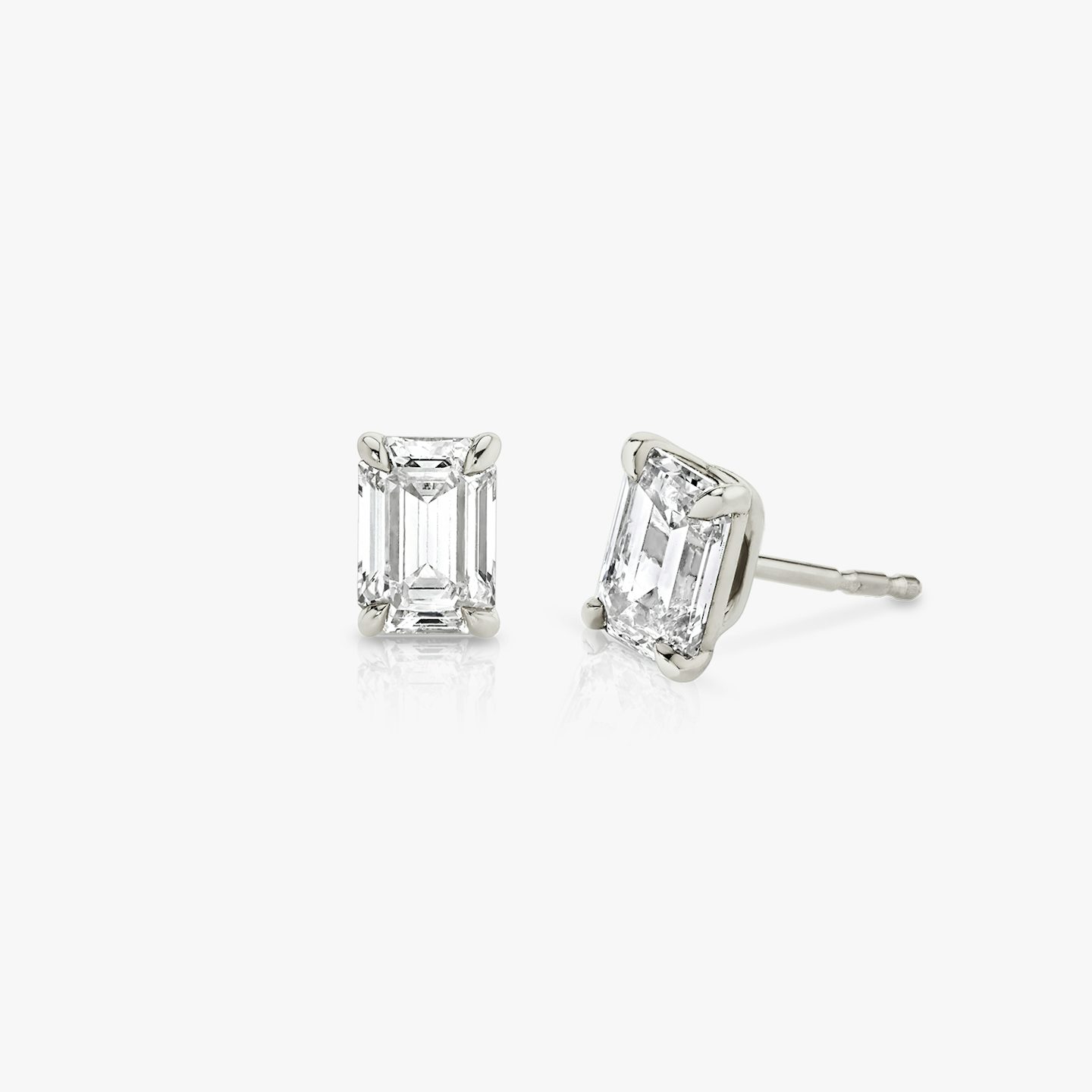 VRAI Solitär Ohrstecker | Emerald | 14k | Weißgold | diamondColor: near-colorless | caratWeight: 0.50ct